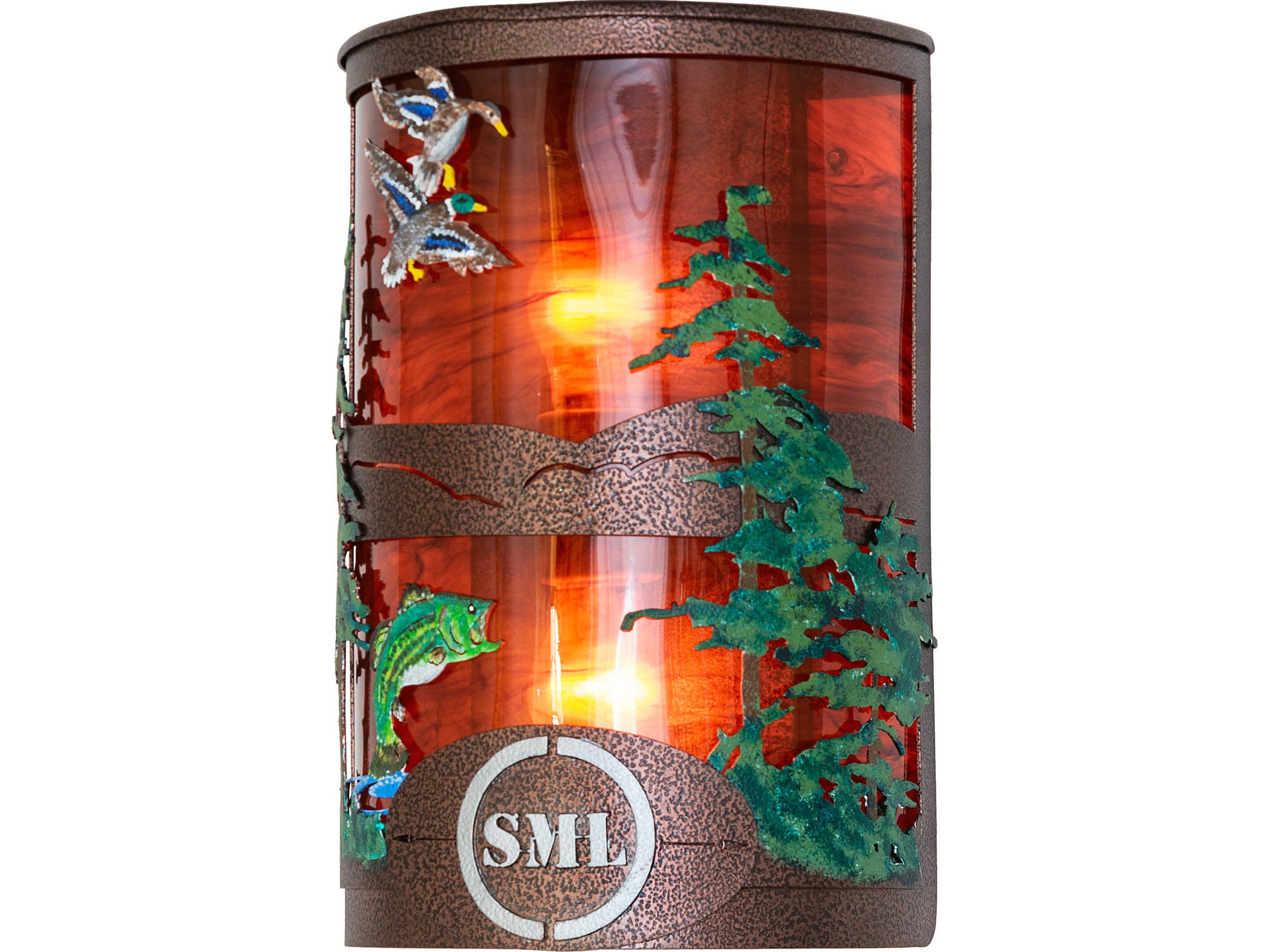 Personalized 2-Light Maduro Idalight Copper Wall Sconce