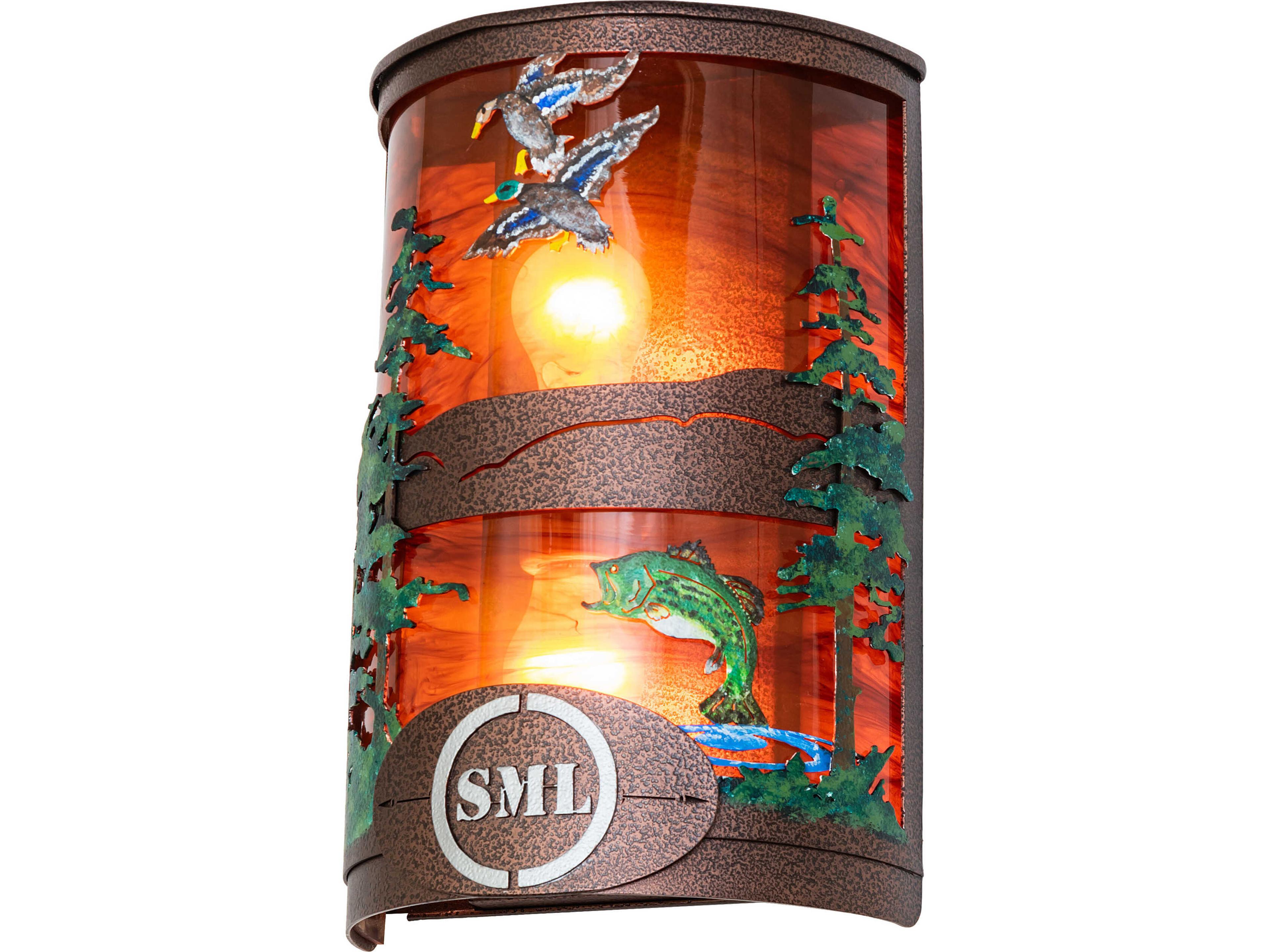 Personalized 2-Light Maduro Idalight Copper Wall Sconce