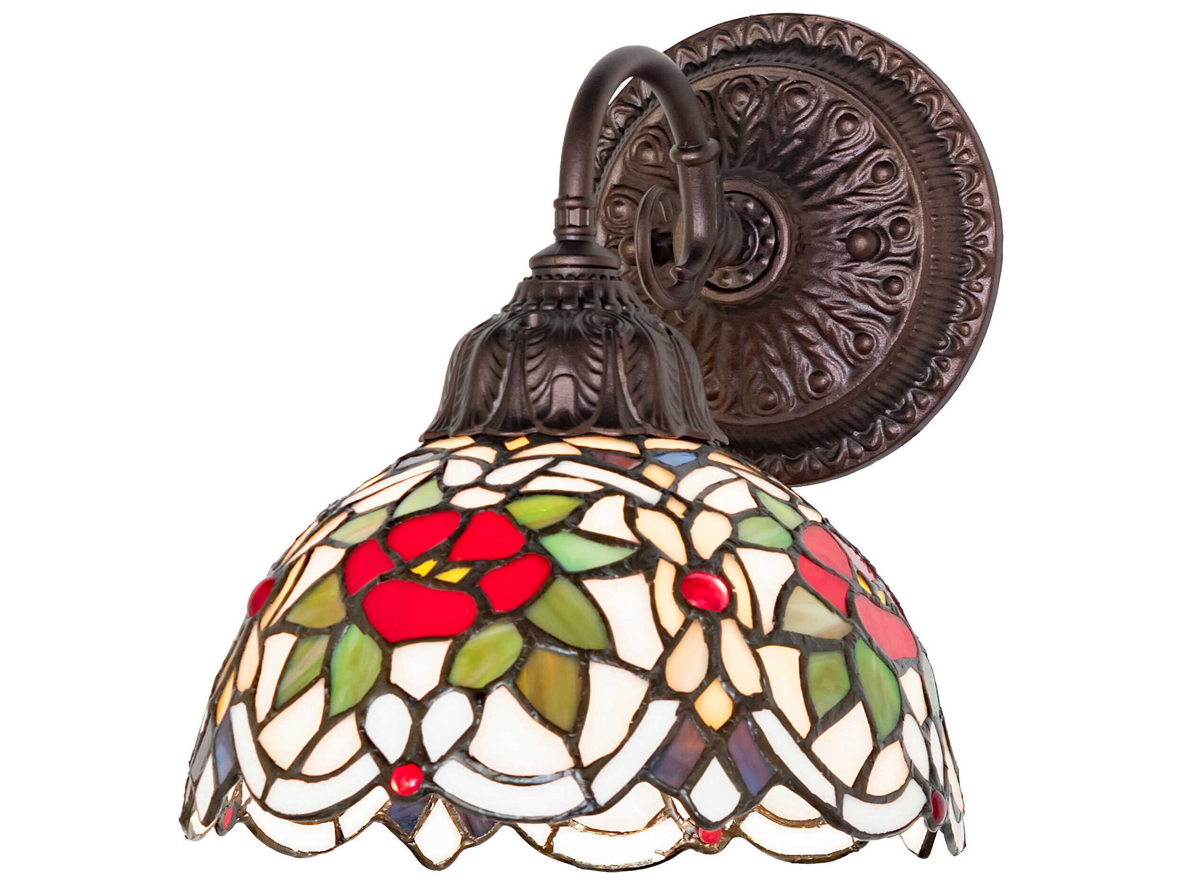 Renaissance Rose 1-Light Mahogany Bronze Wall Sconce