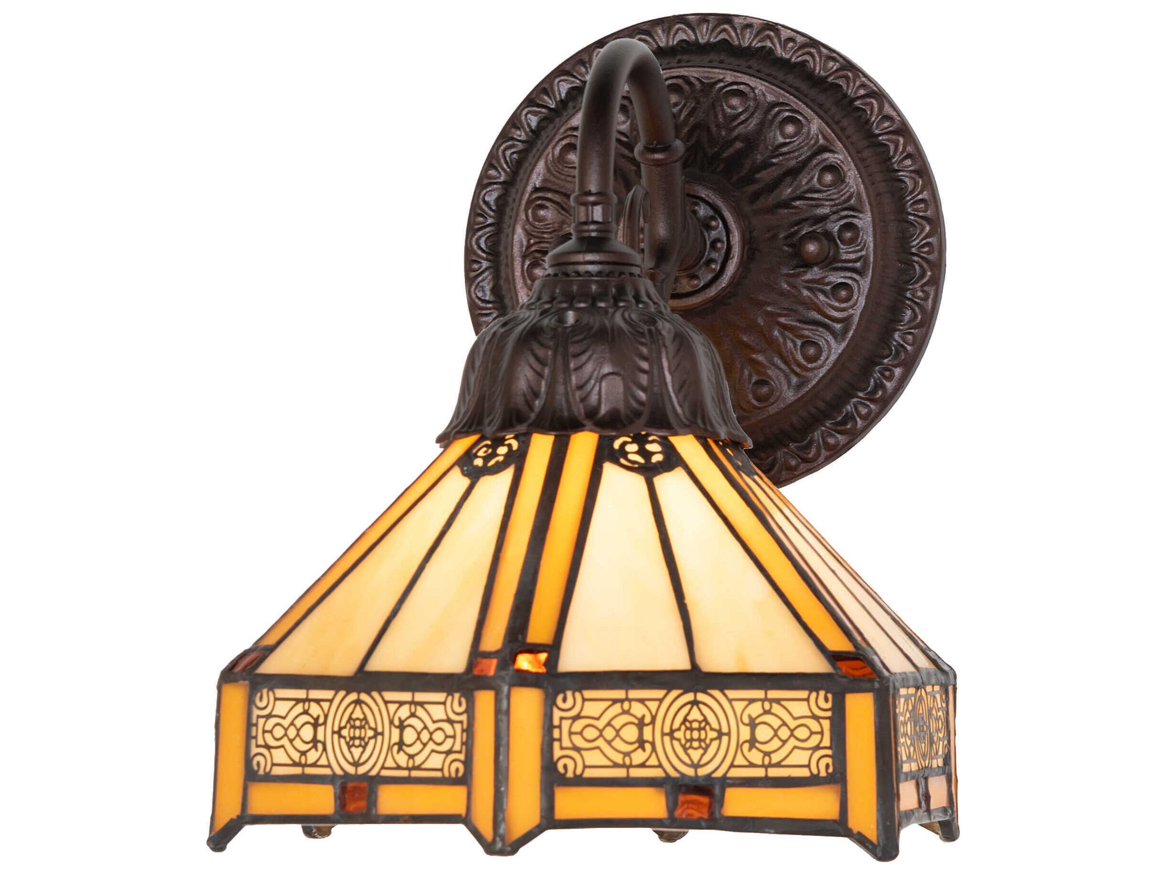 Peaches 1-Light Bronze Traditional Wall Sconce