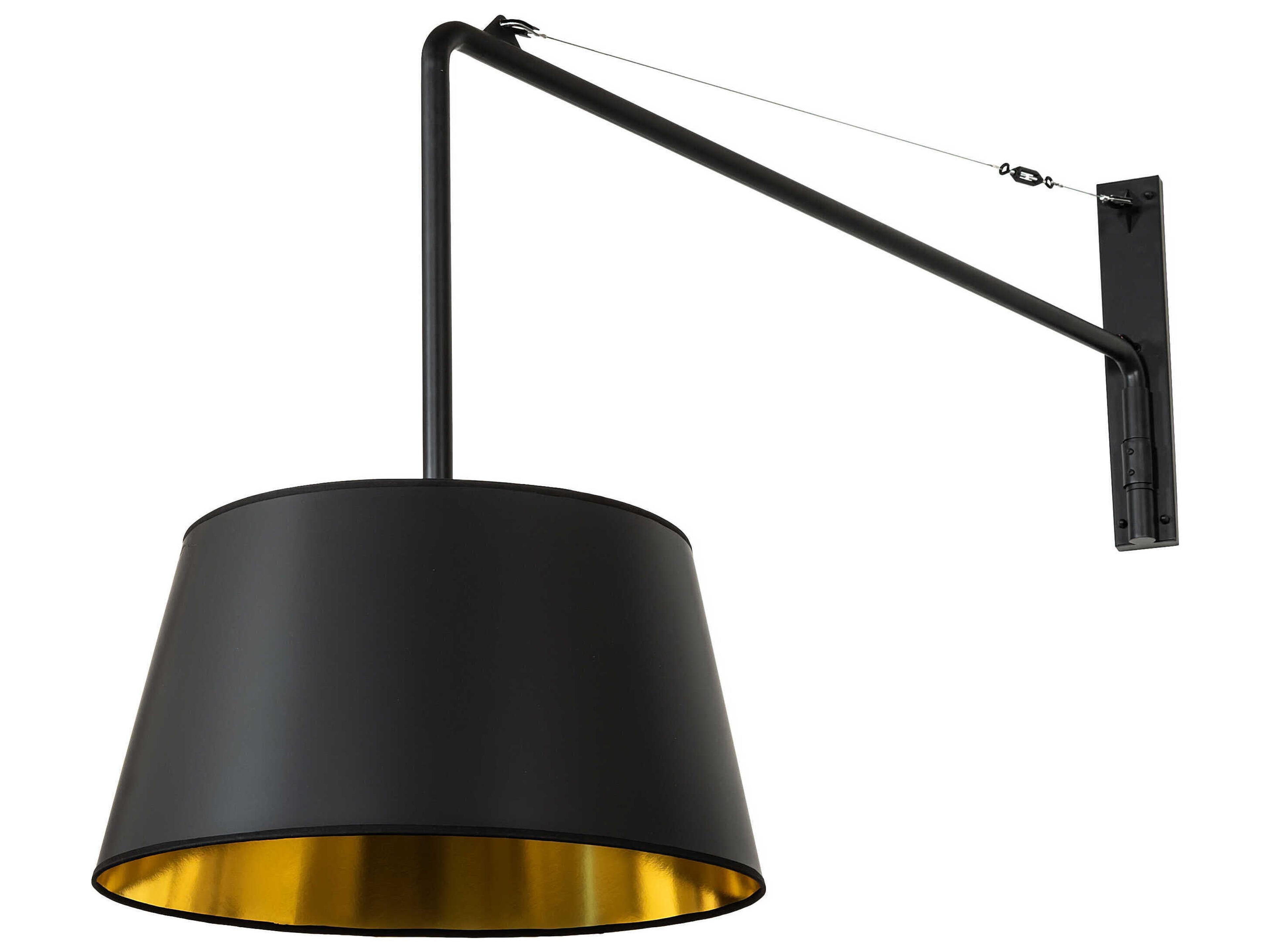 Meyda Cilindro 1-Light Solar Black Swing Wall Sconce