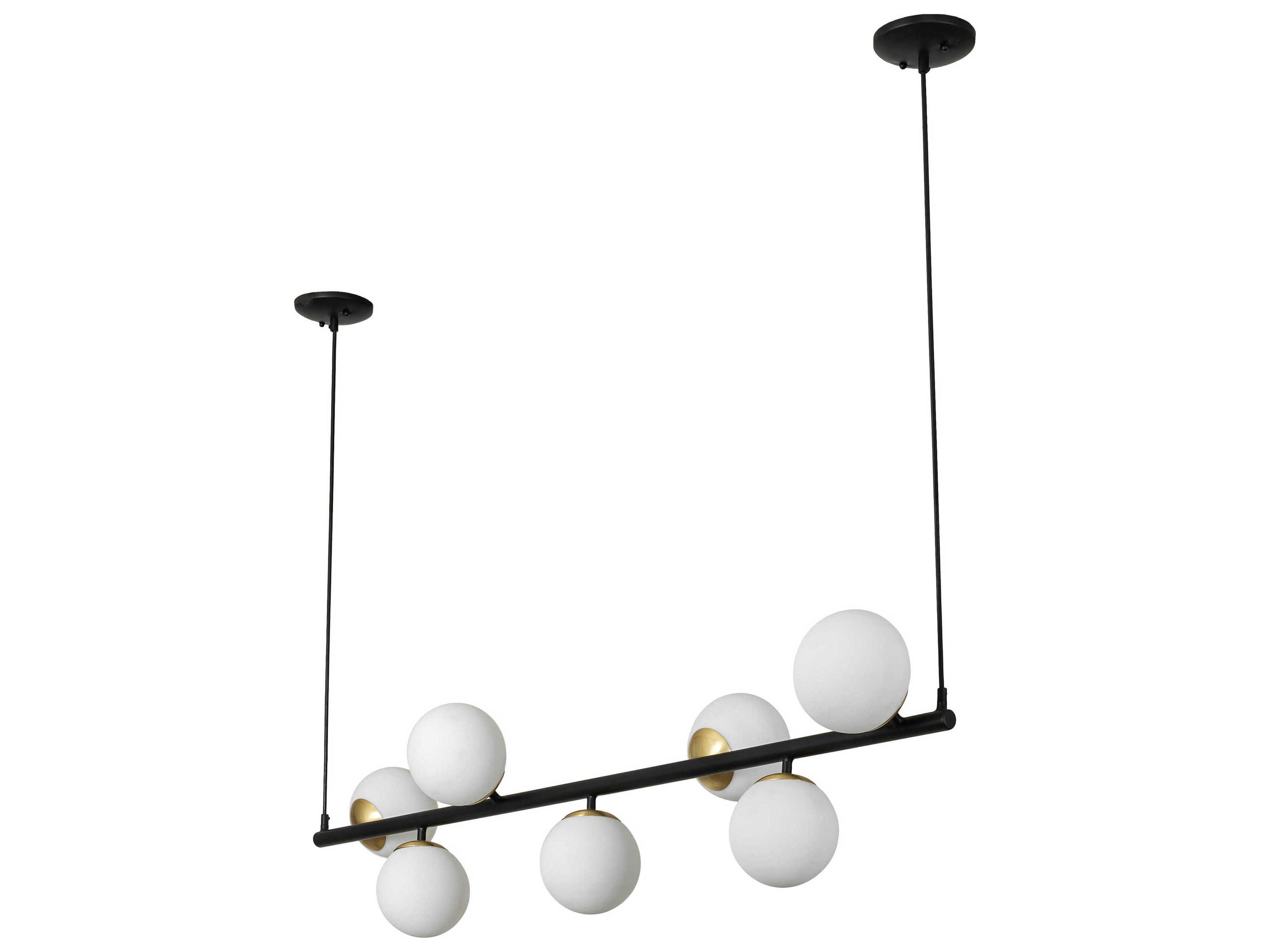 Bola 7-Light Solar Black Globe Island Pendant