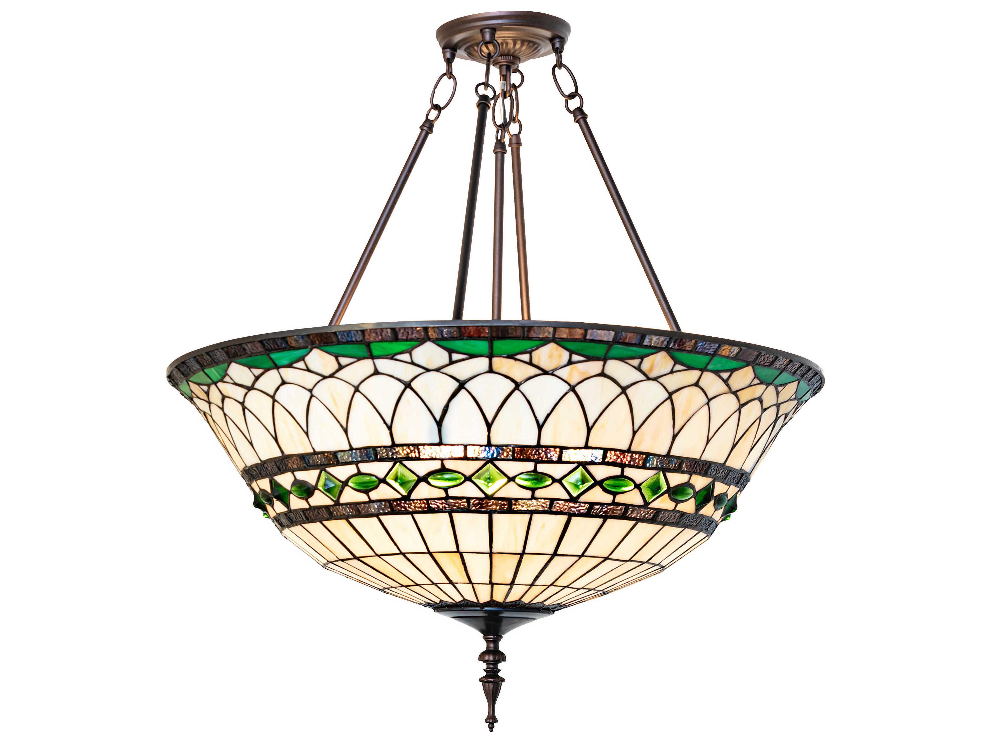 Meyda Tiffany Roman 3-Light Mahogany Bronze Semi Flush Mount