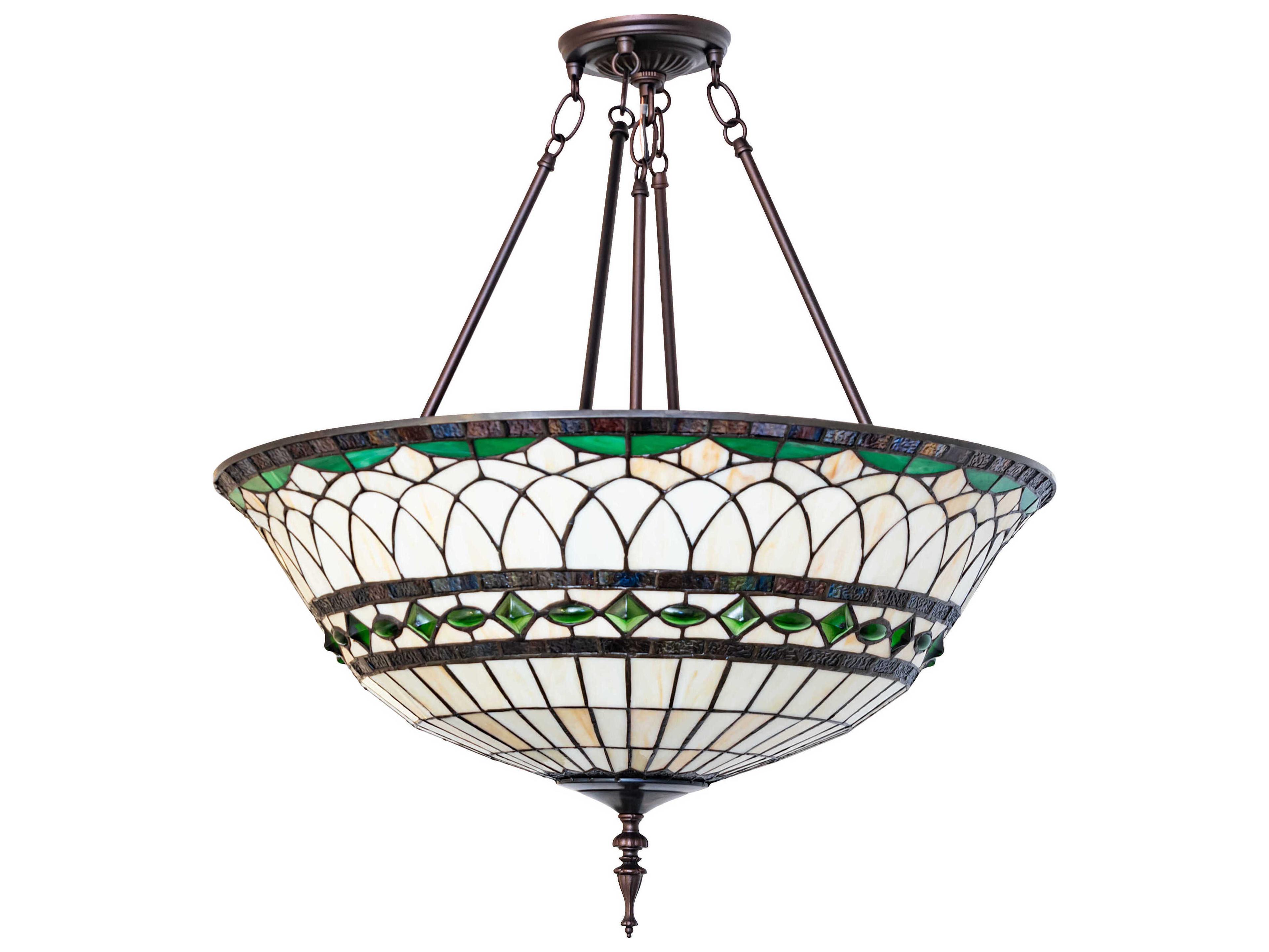 Meyda Tiffany Roman 3-Light Mahogany Bronze Semi Flush Mount