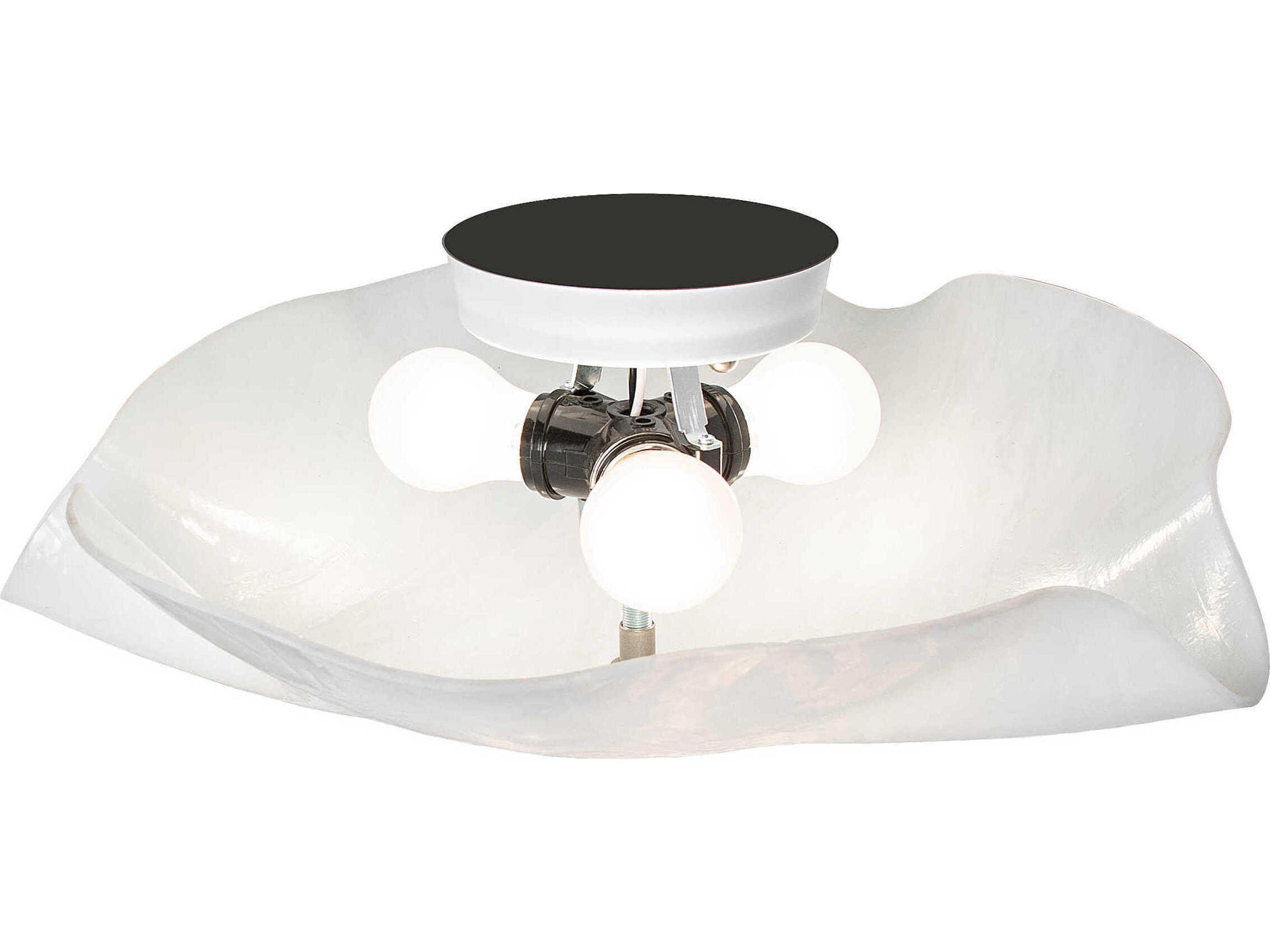 Meyda Atelier 3-Light White Bowl Flush Mount