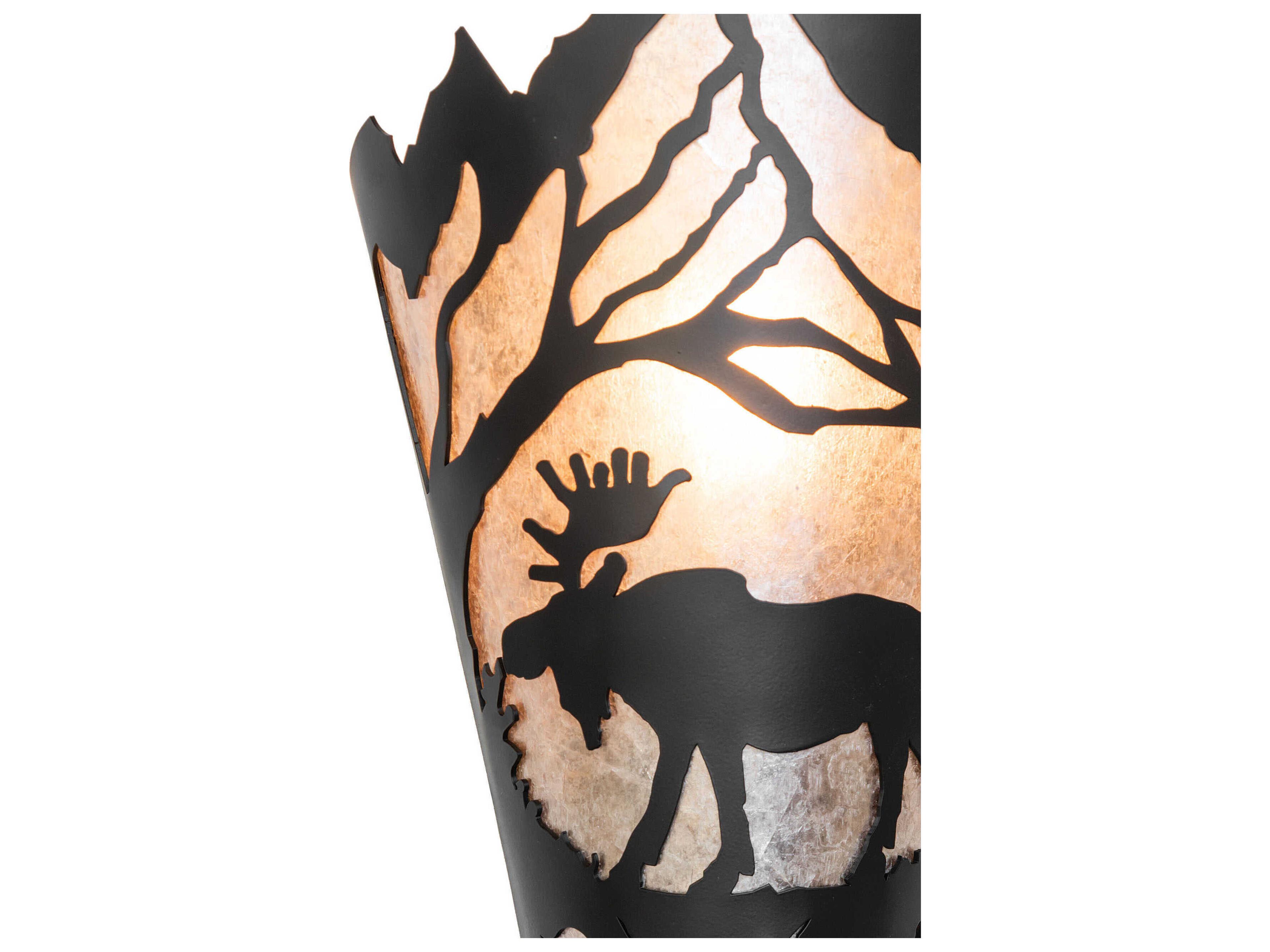 Meyda Moose At Dawn 1-Light Solar Black Wall Sconce