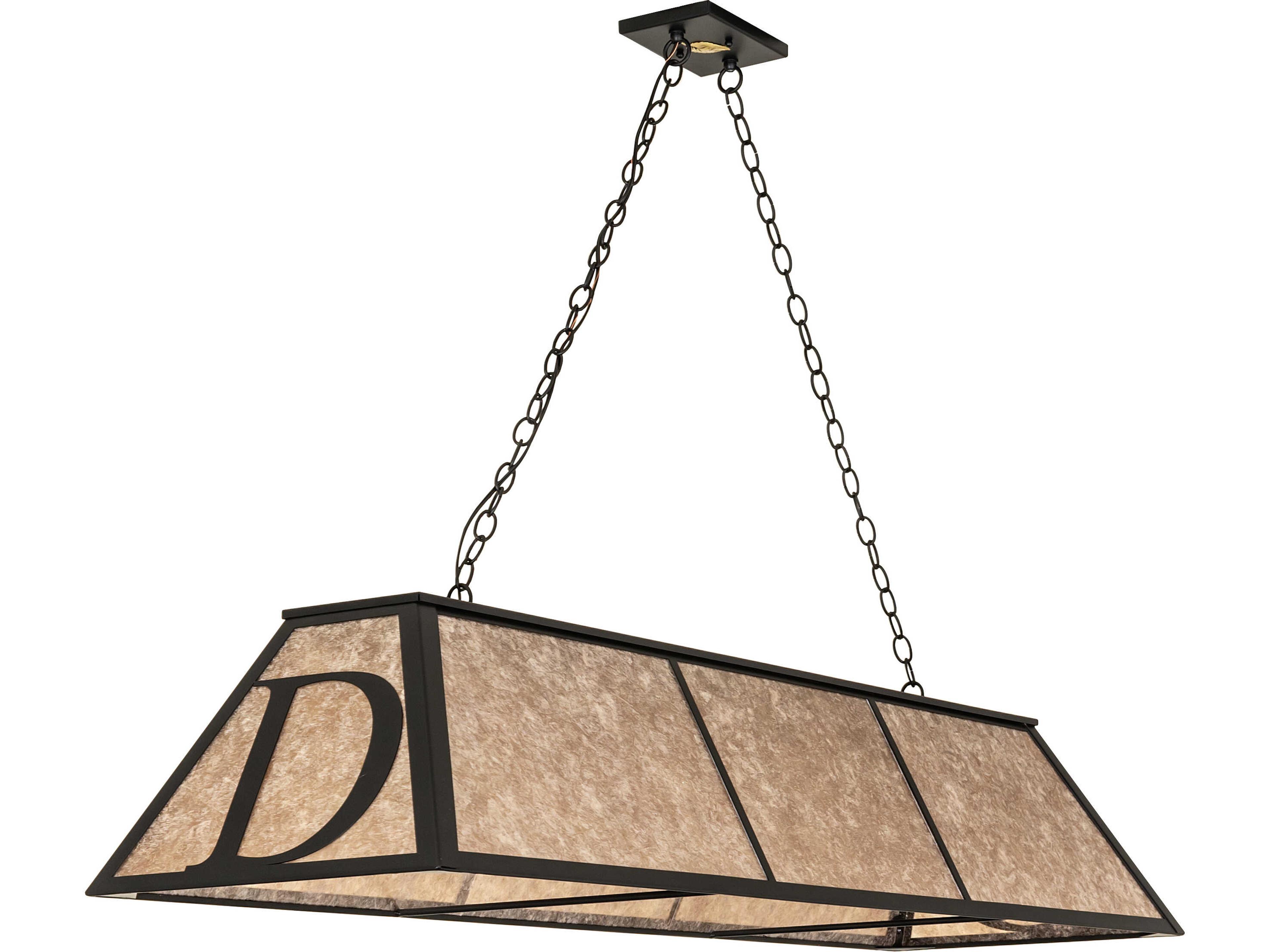 Meyda Personalized 9-Light Silver Mica Black Linear Island Pendant