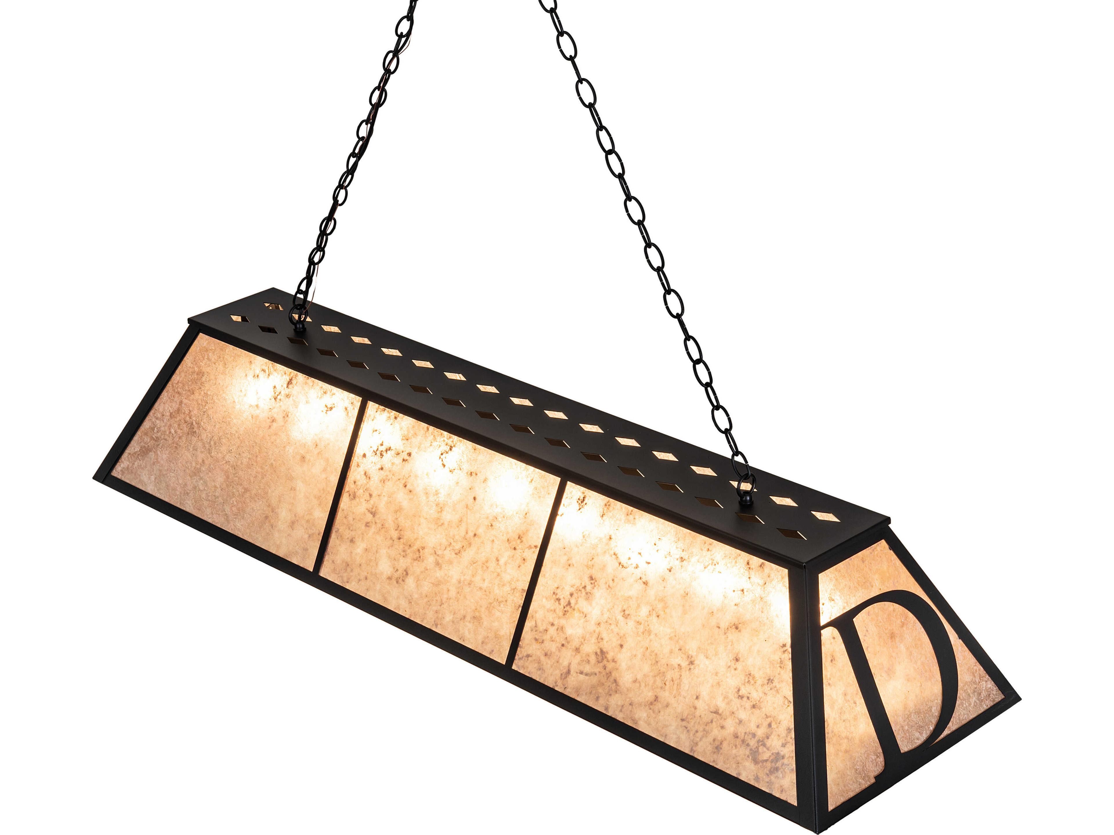 Meyda Personalized 9-Light Silver Mica Black Linear Island Pendant