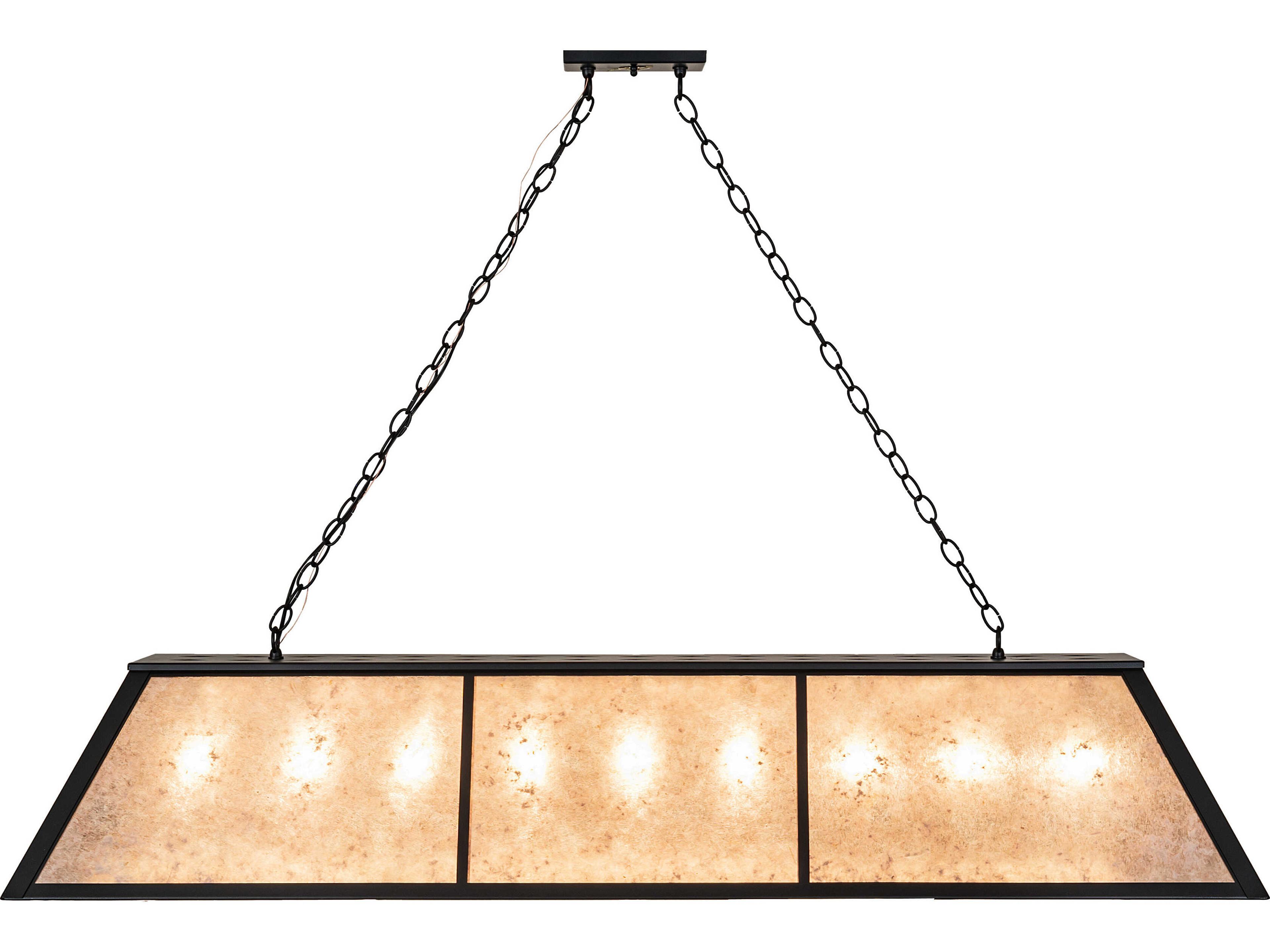 Meyda Personalized 9-Light Silver Mica Black Linear Island Pendant