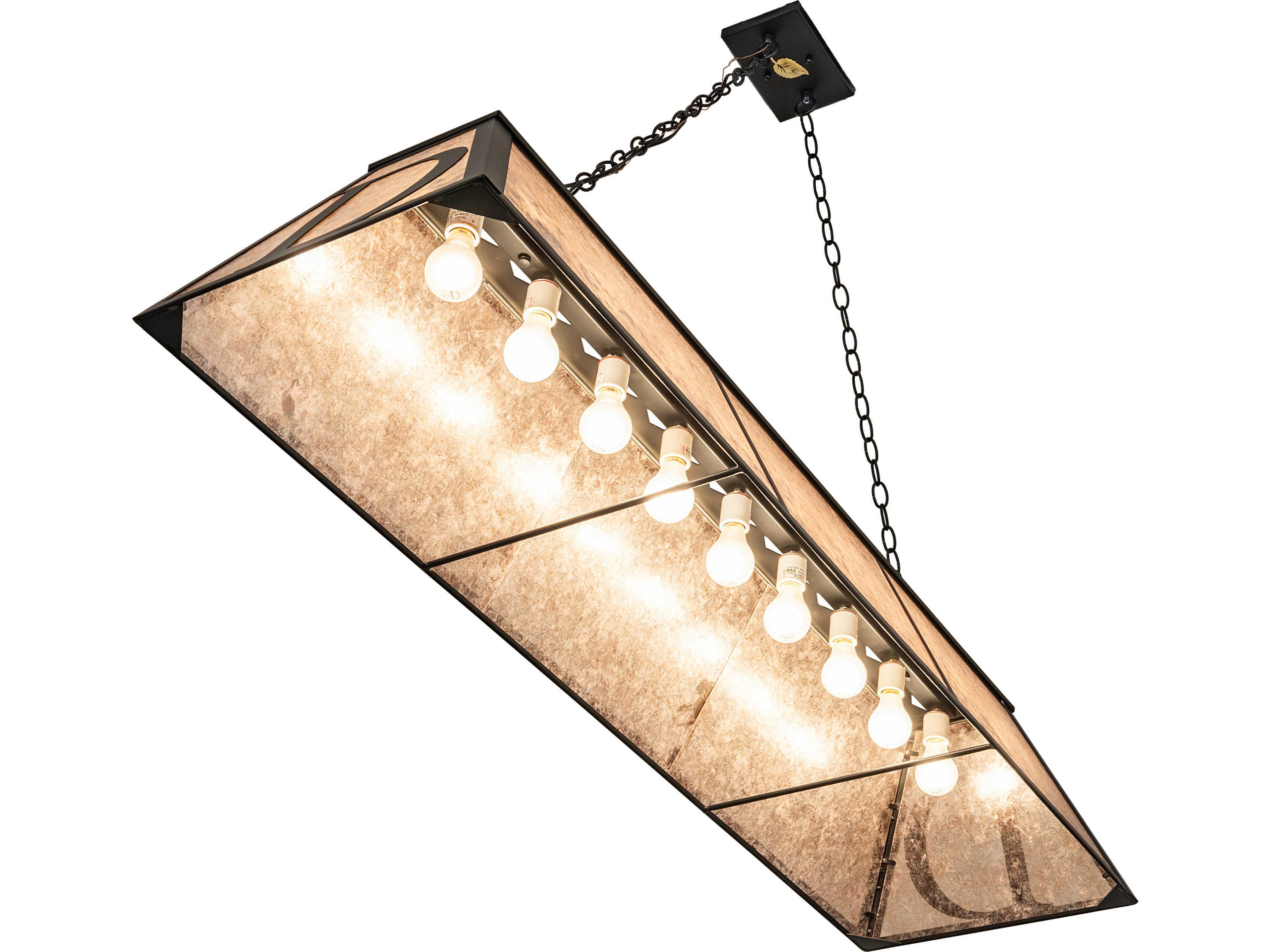 Meyda Personalized 9-Light Silver Mica Black Linear Island Pendant