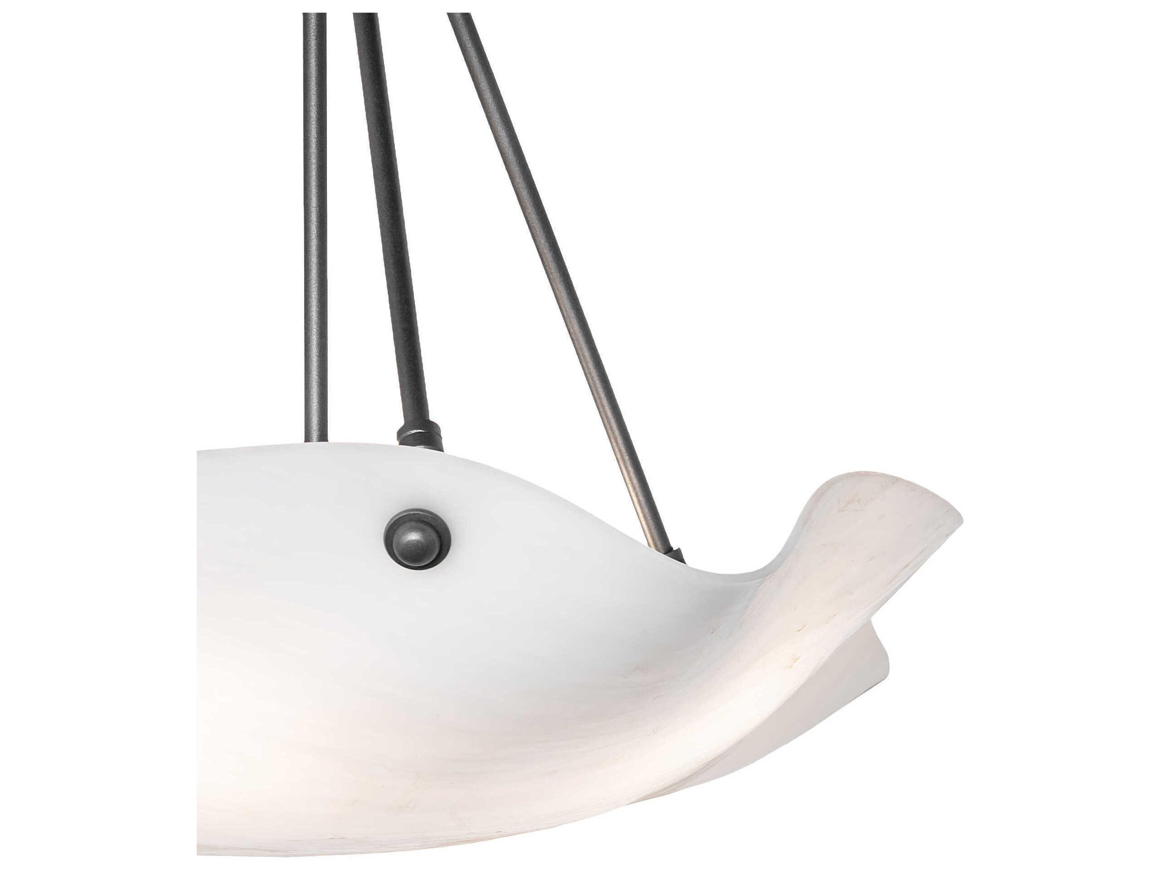 Meyda Atelier 4-Light Pewter White Bowl Semi Flush Mount