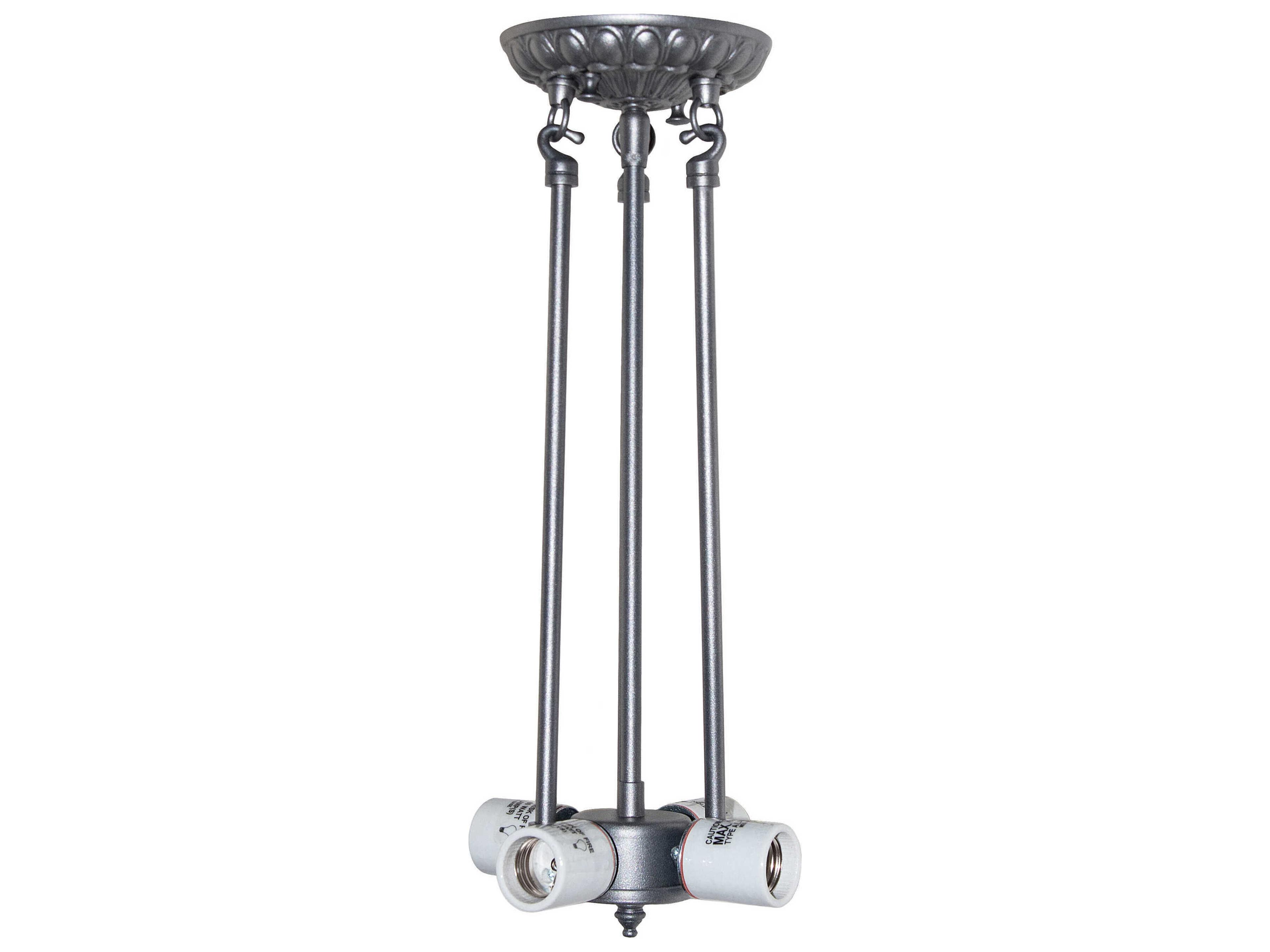 Meyda Atelier 4-Light Pewter White Bowl Semi Flush Mount