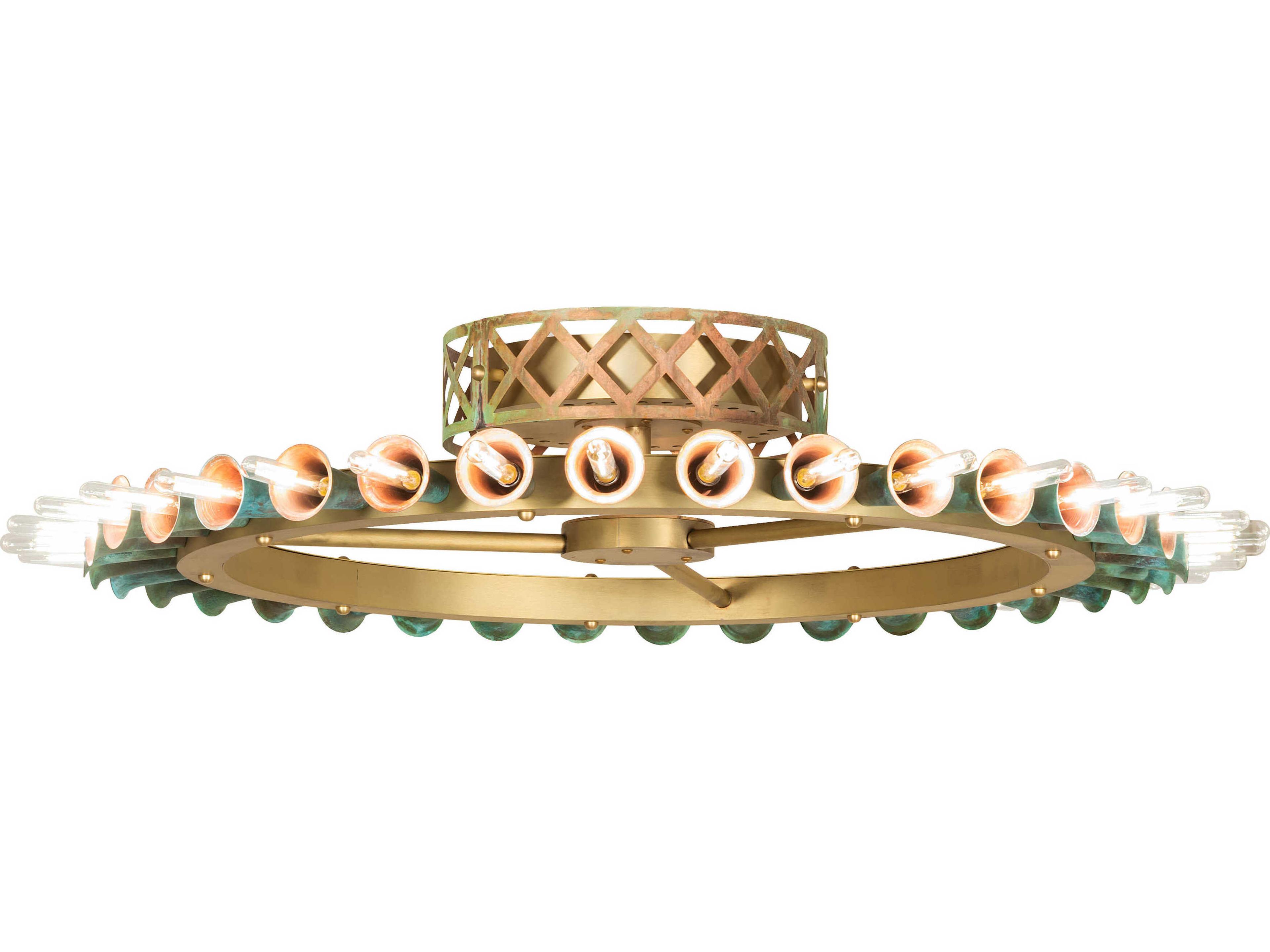 Coyle 36-Light Brushed Brass Goldtastic Semi Flush Mount