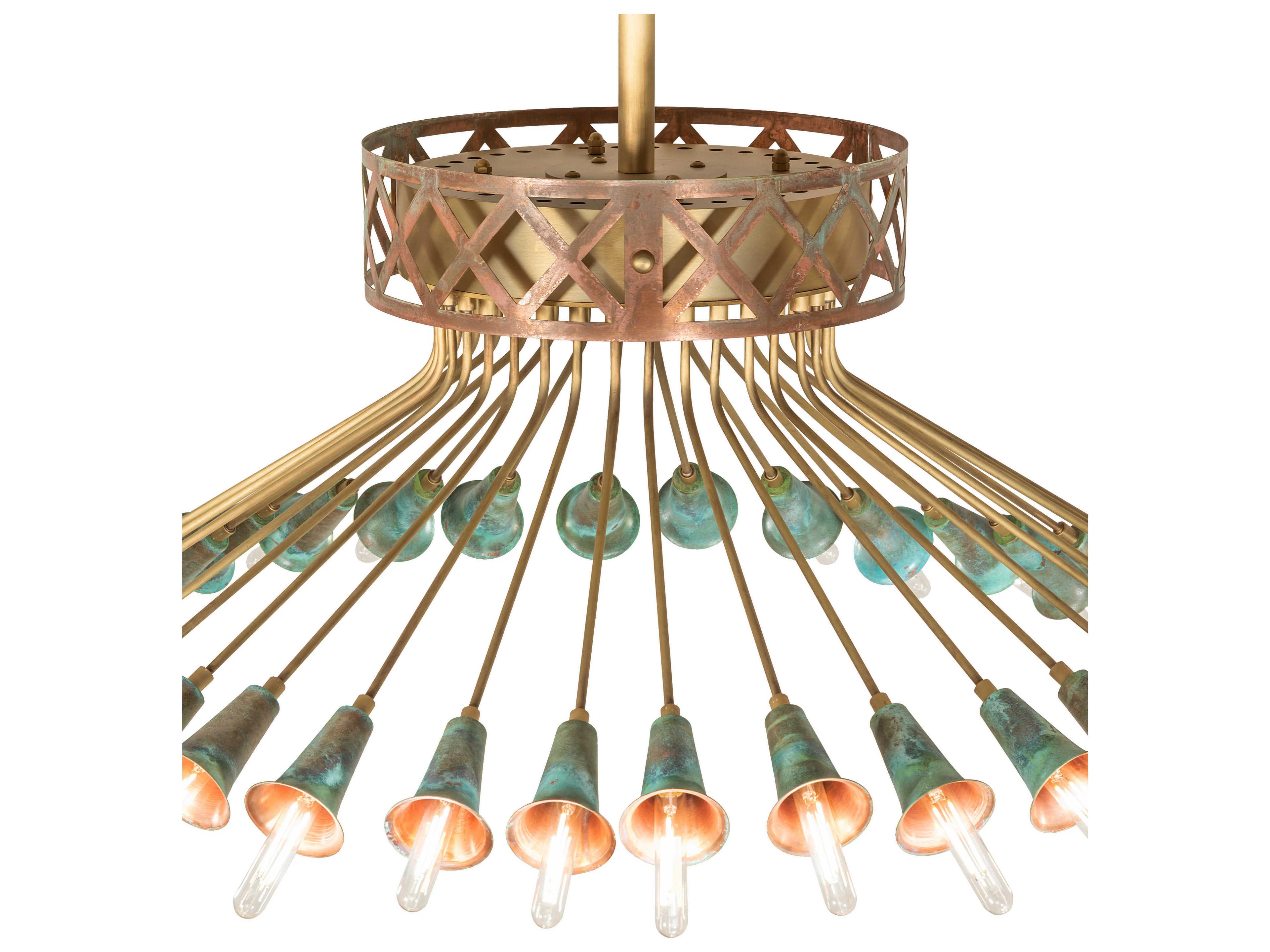 Meyda 36-Light Brushed Brass Goldtastic Chandelier