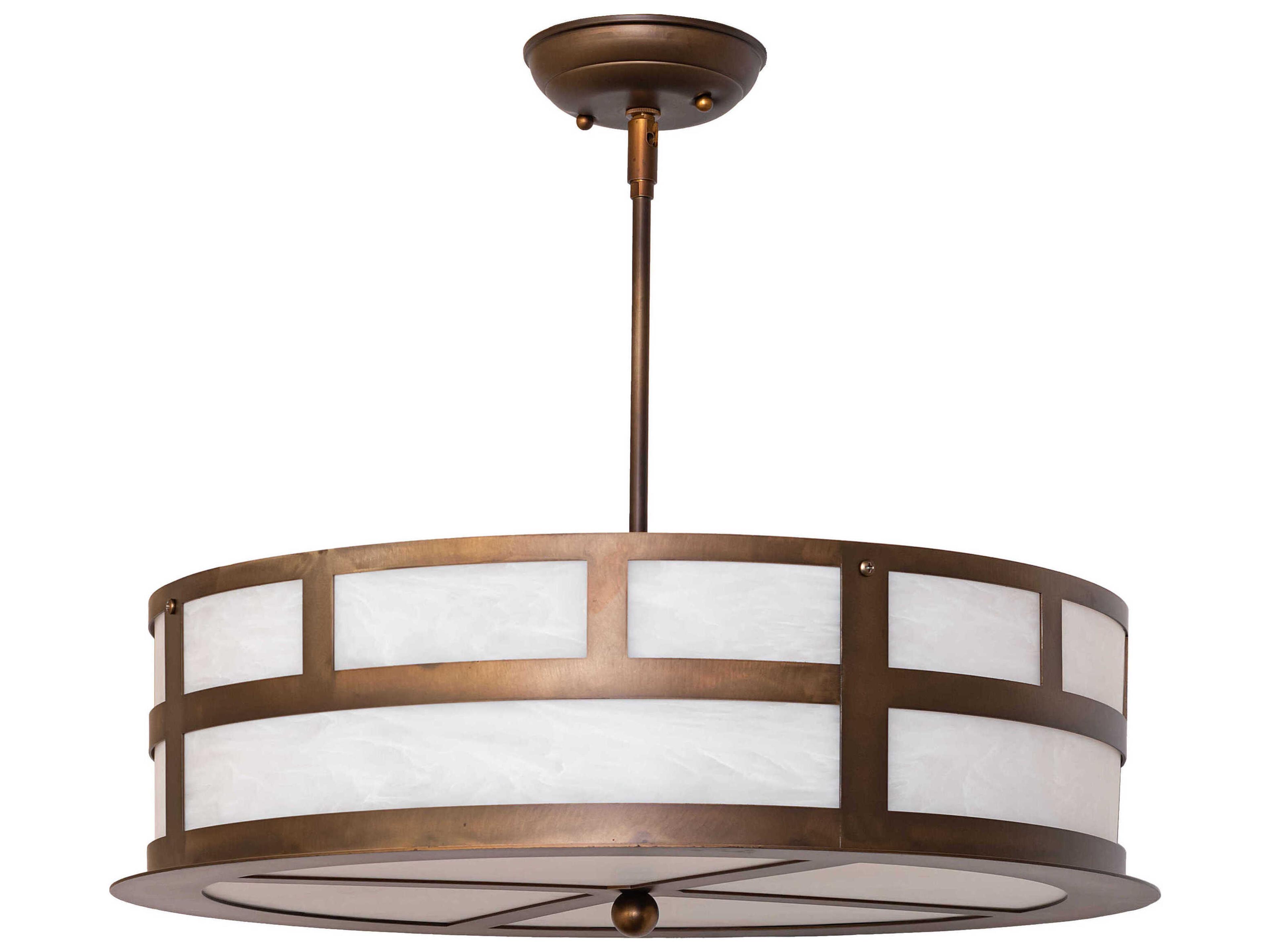 Meyda Smythe 4-Light Antique Copper Round Pendant