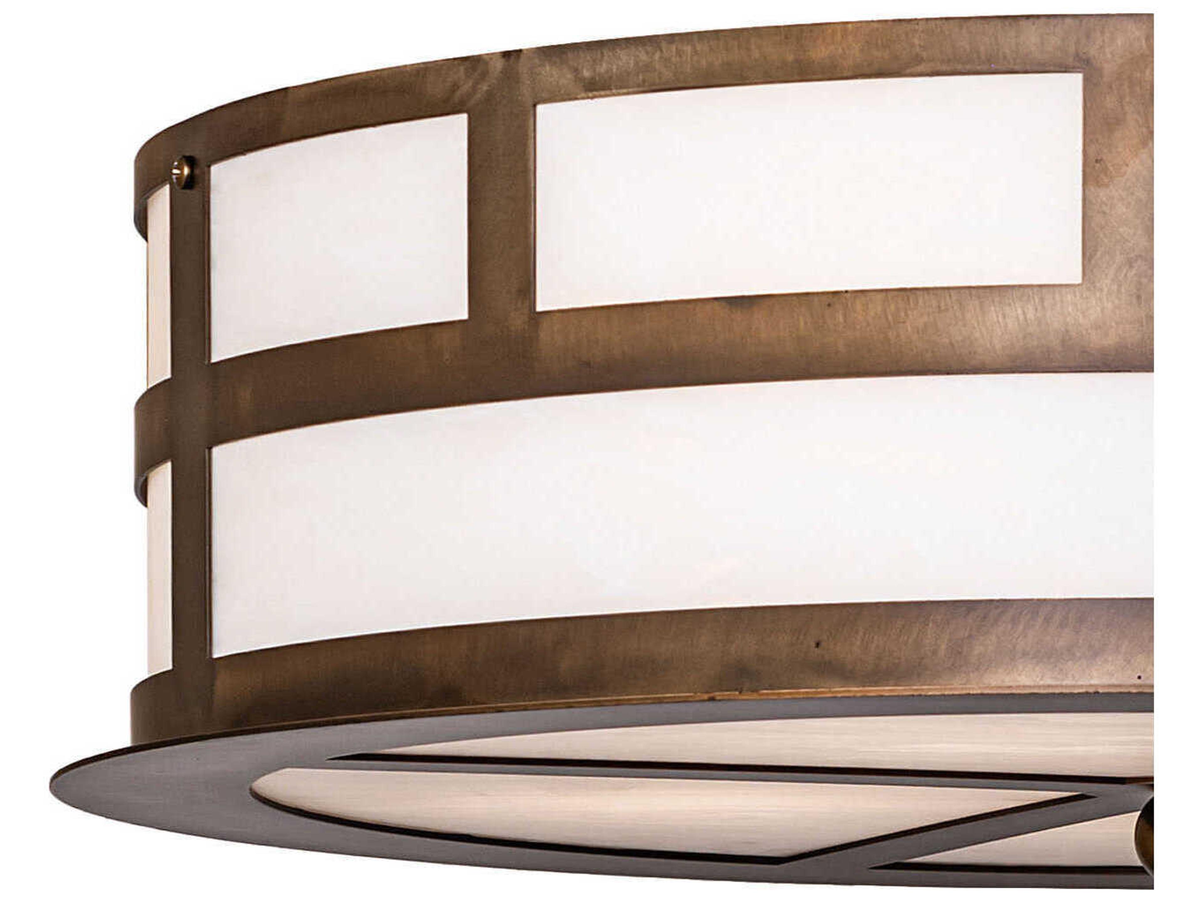 Meyda Smythe 4-Light Antique Copper Round Pendant