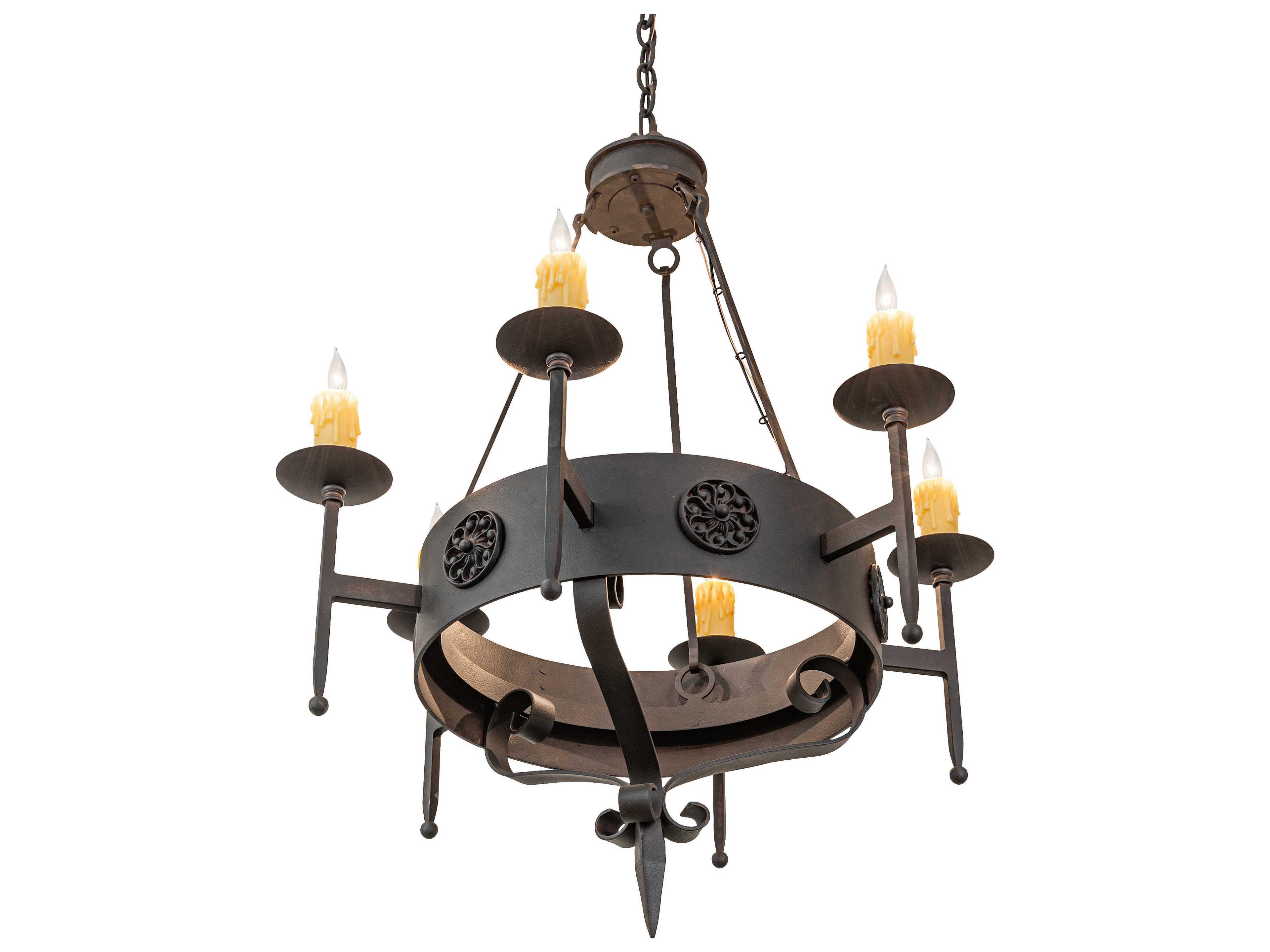 Meyda Lorenzo 6-Light Chestnut Chandelier