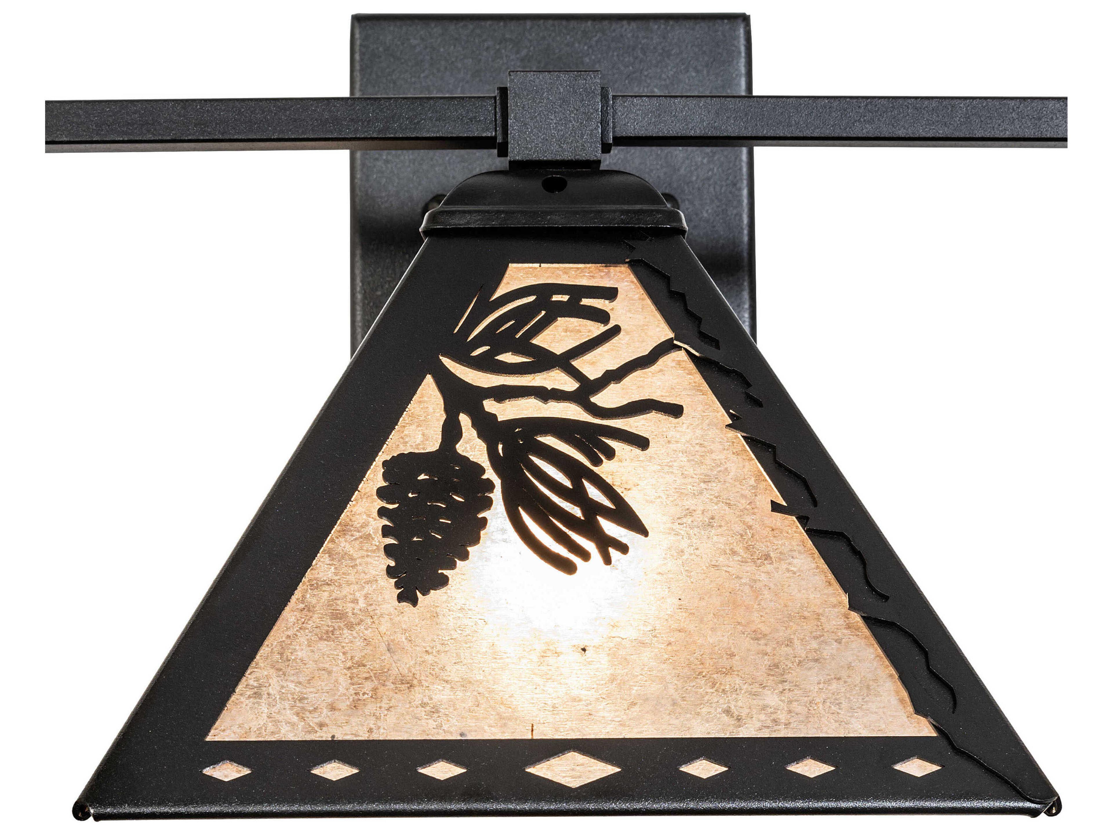 Meyda Pinecone 3-Light Textured Black Vanity Light