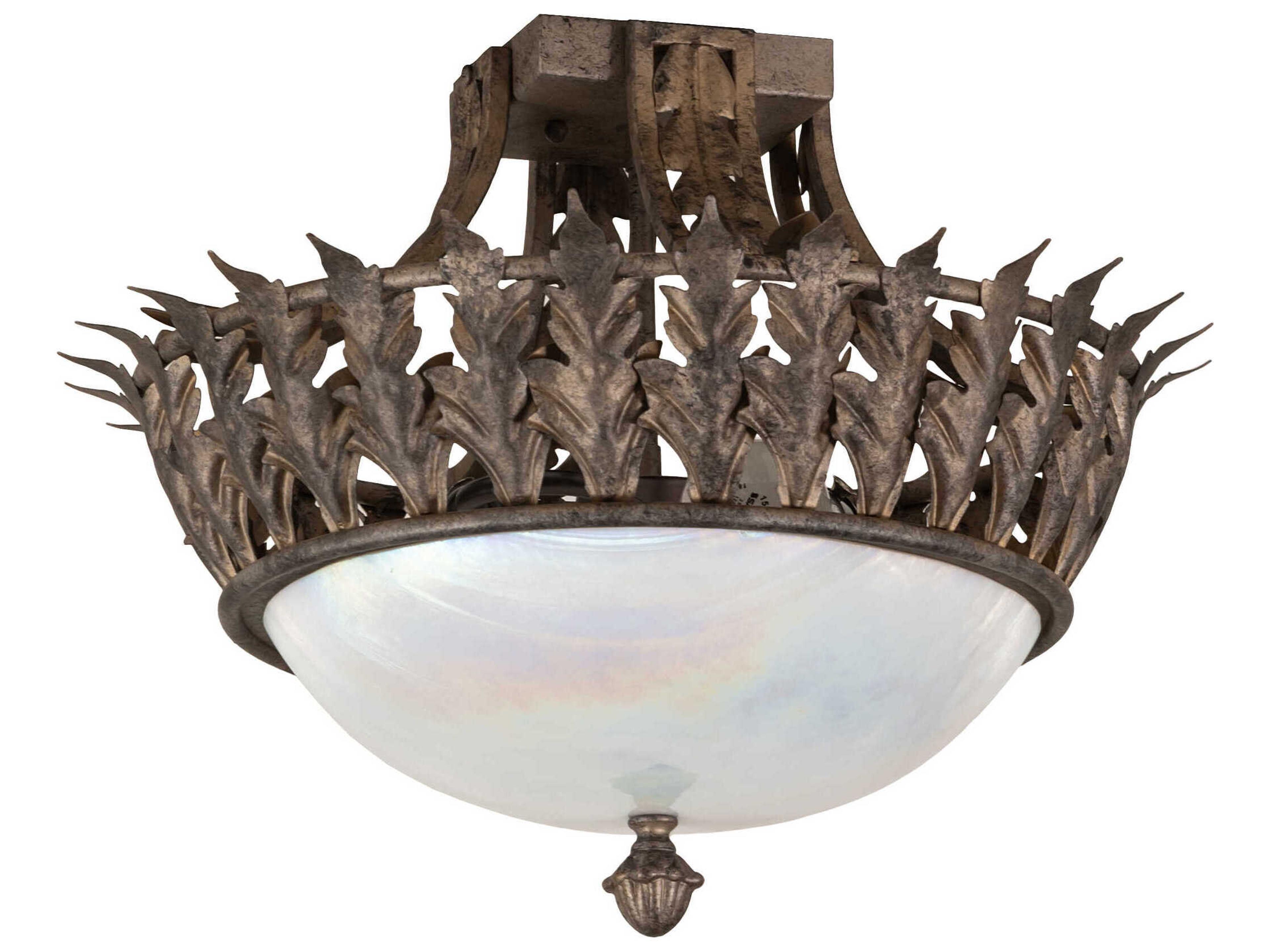 Meyda Hampton 2-Light Corinth Bronze Traditional Bowl Flush Mount