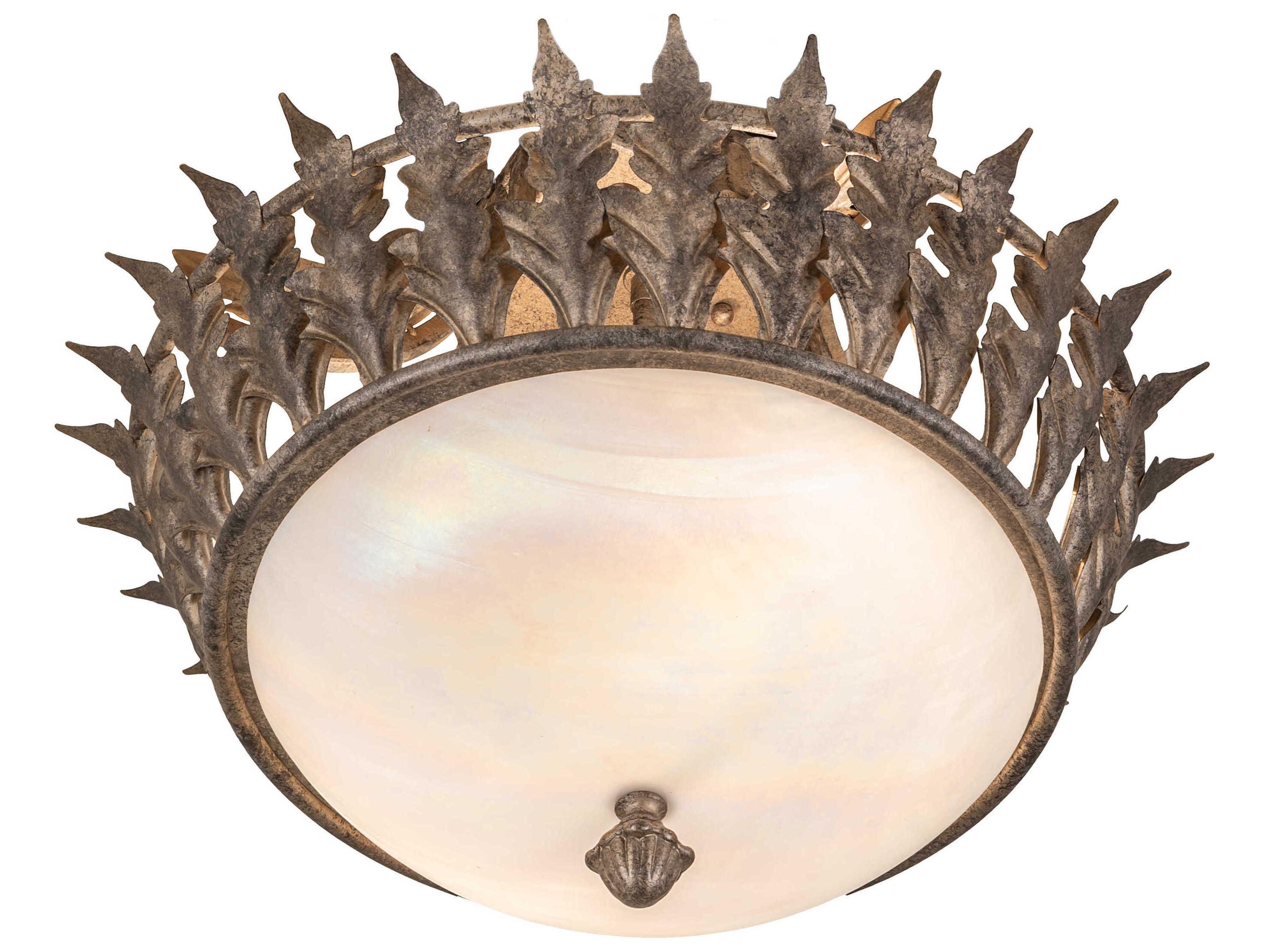 Meyda Hampton 2-Light Corinth Bronze Traditional Bowl Flush Mount
