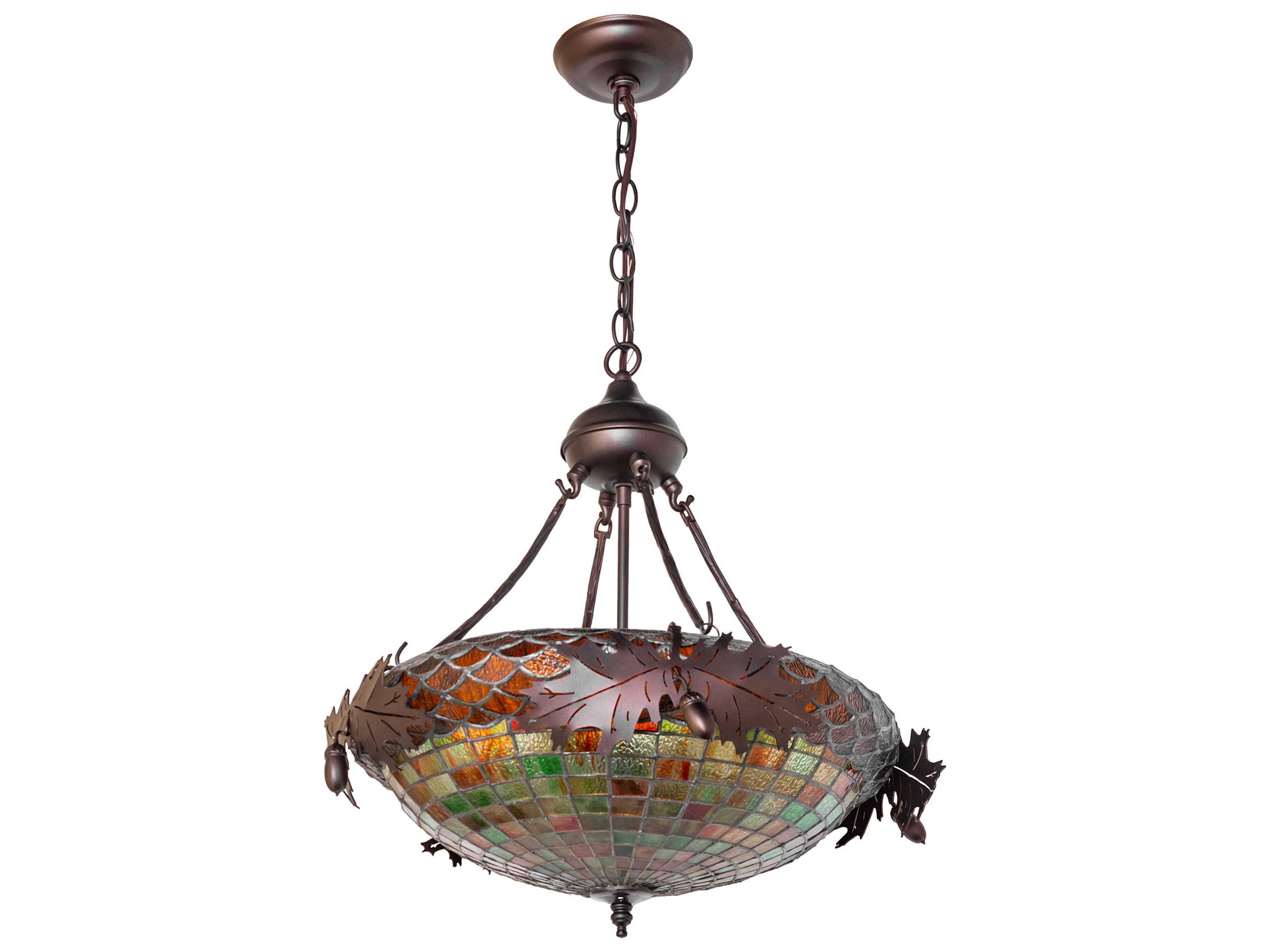 Meyda Greenbriar Oak 6-Light Mahogany Bronze Pendant