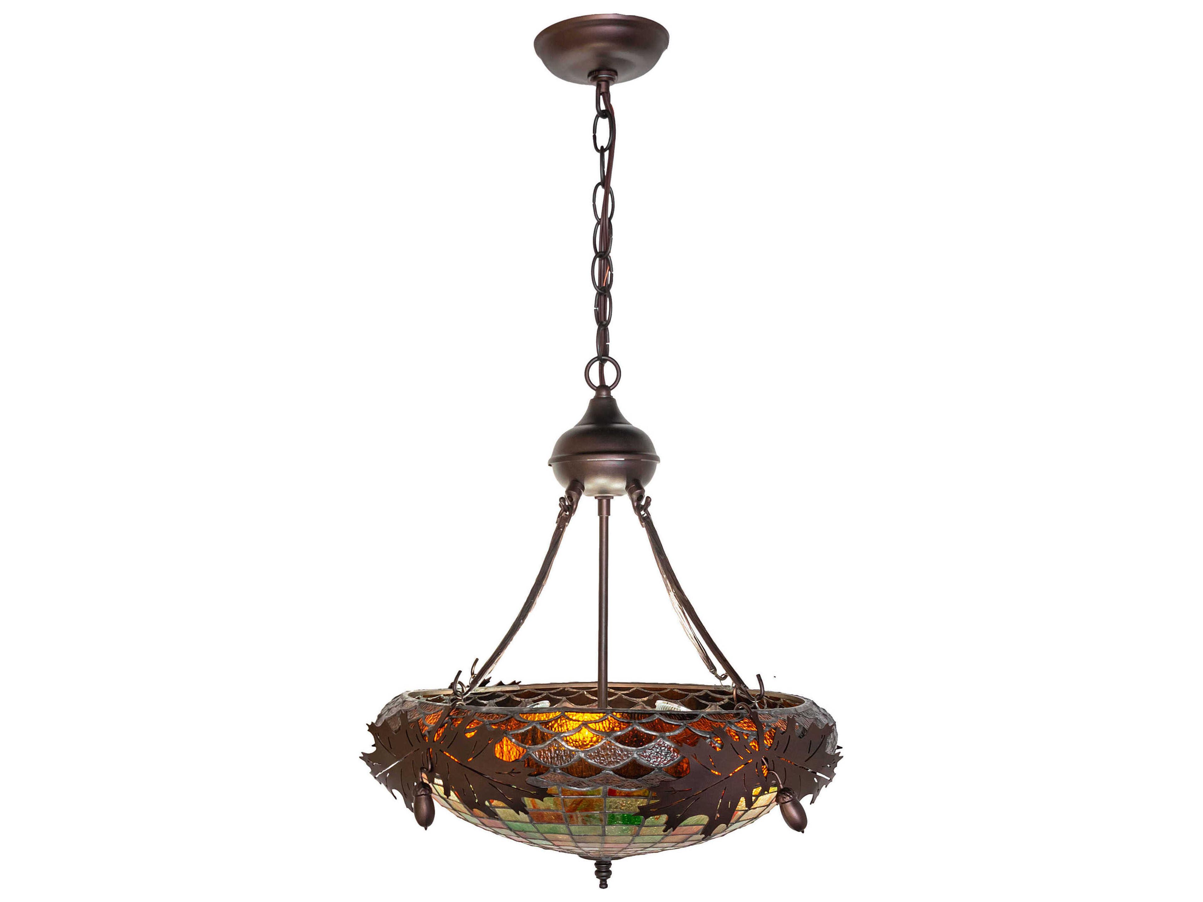Meyda Greenbriar Oak 6-Light Mahogany Bronze Pendant
