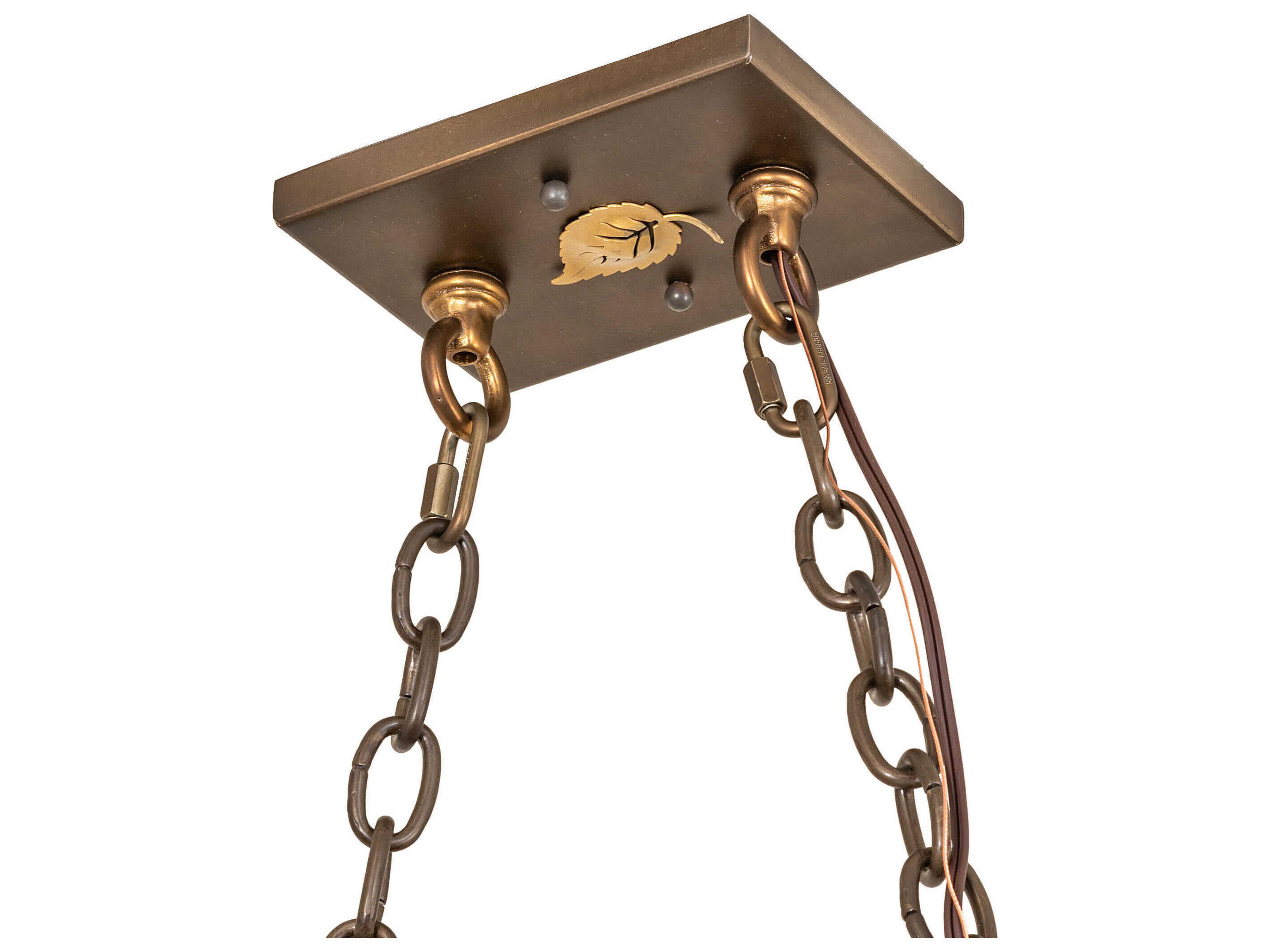 Meyda Wolf at Lake 6-Light Antique Copper Island Pendant