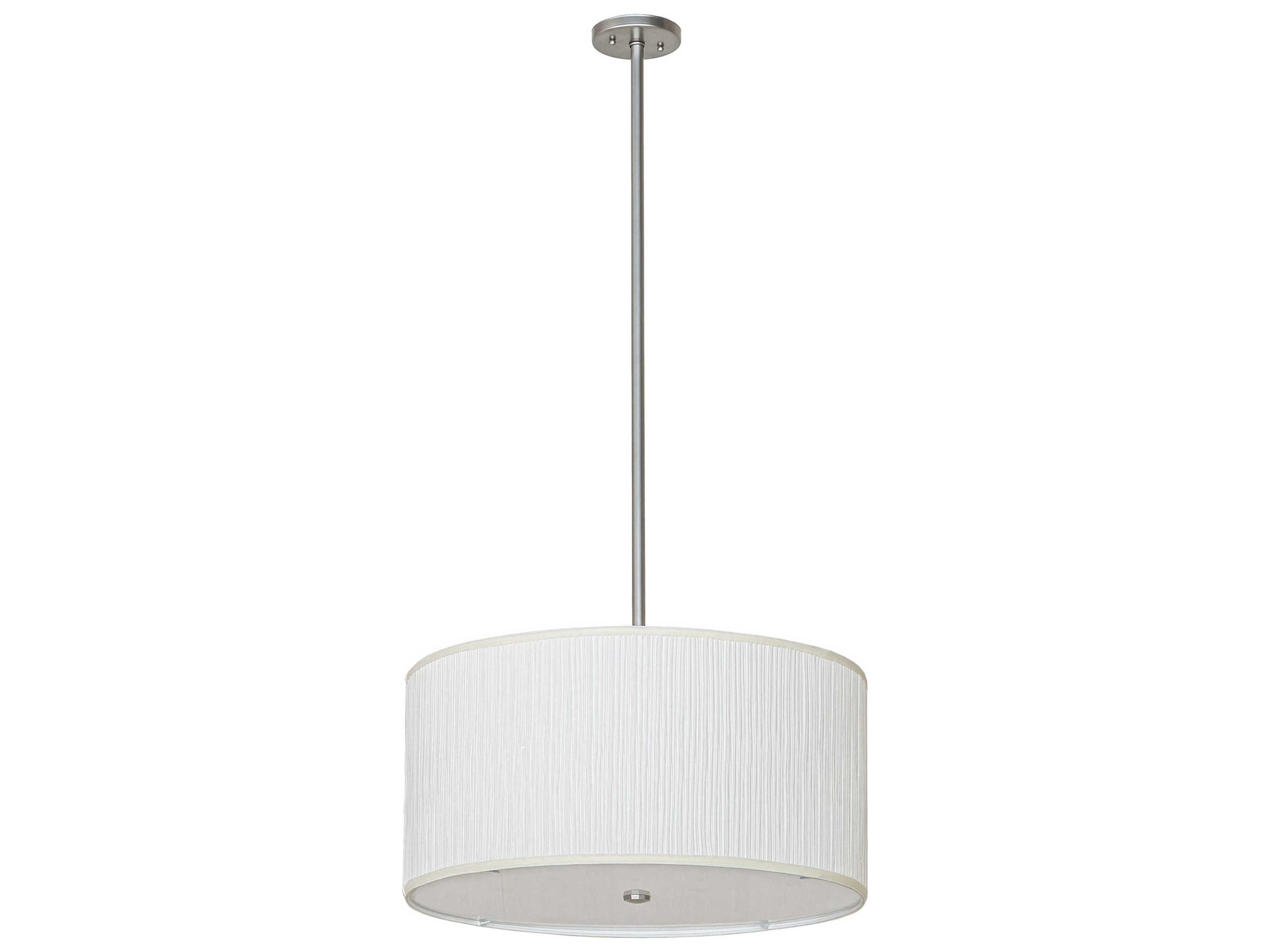 Meyda Cilindro 3-Light Nickel White Drum Pendant
