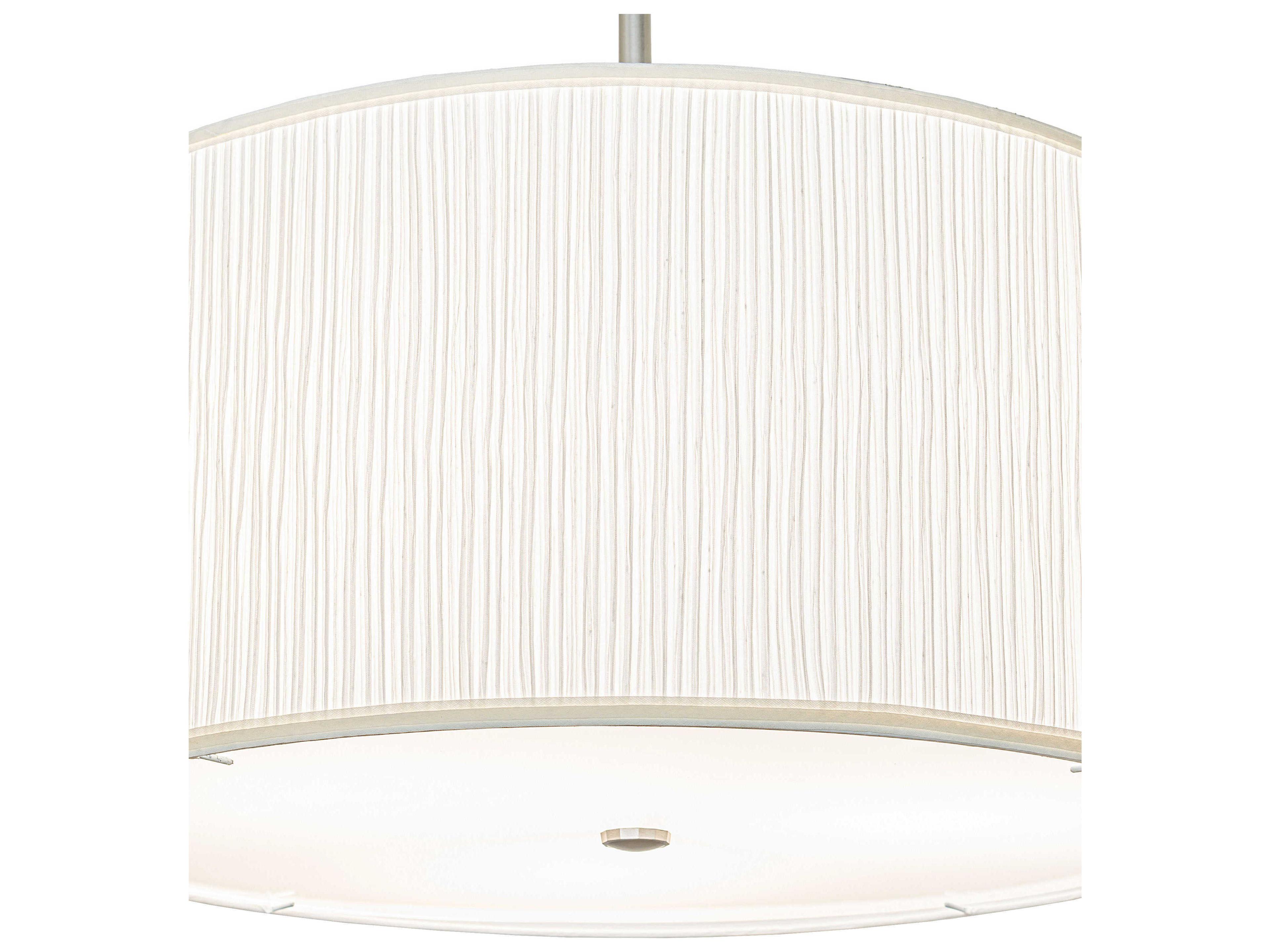 Meyda Cilindro 3-Light Nickel White Drum Pendant