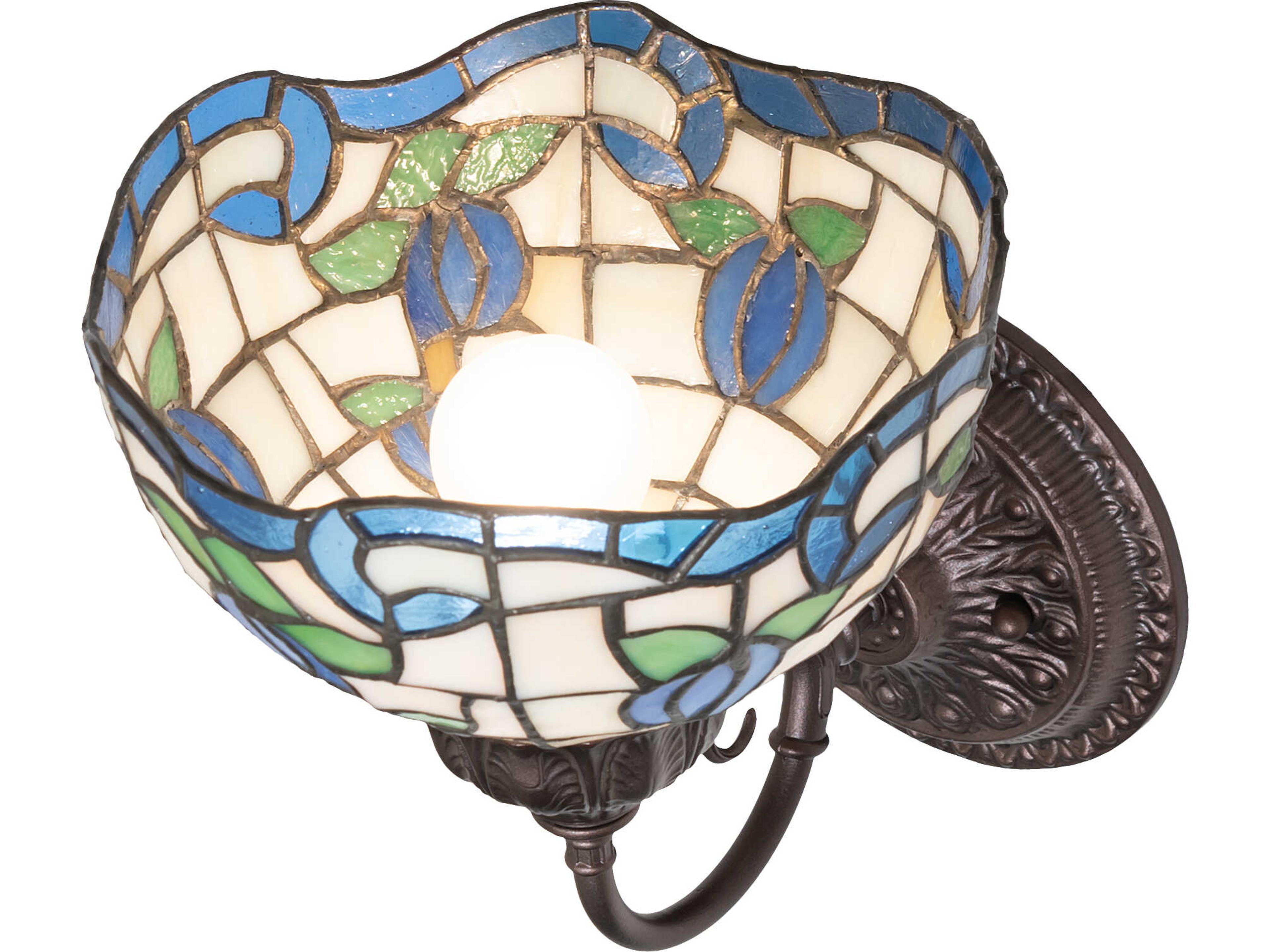 Meyda Roseborder 1-Light Bronze Traditional Wall Sconce