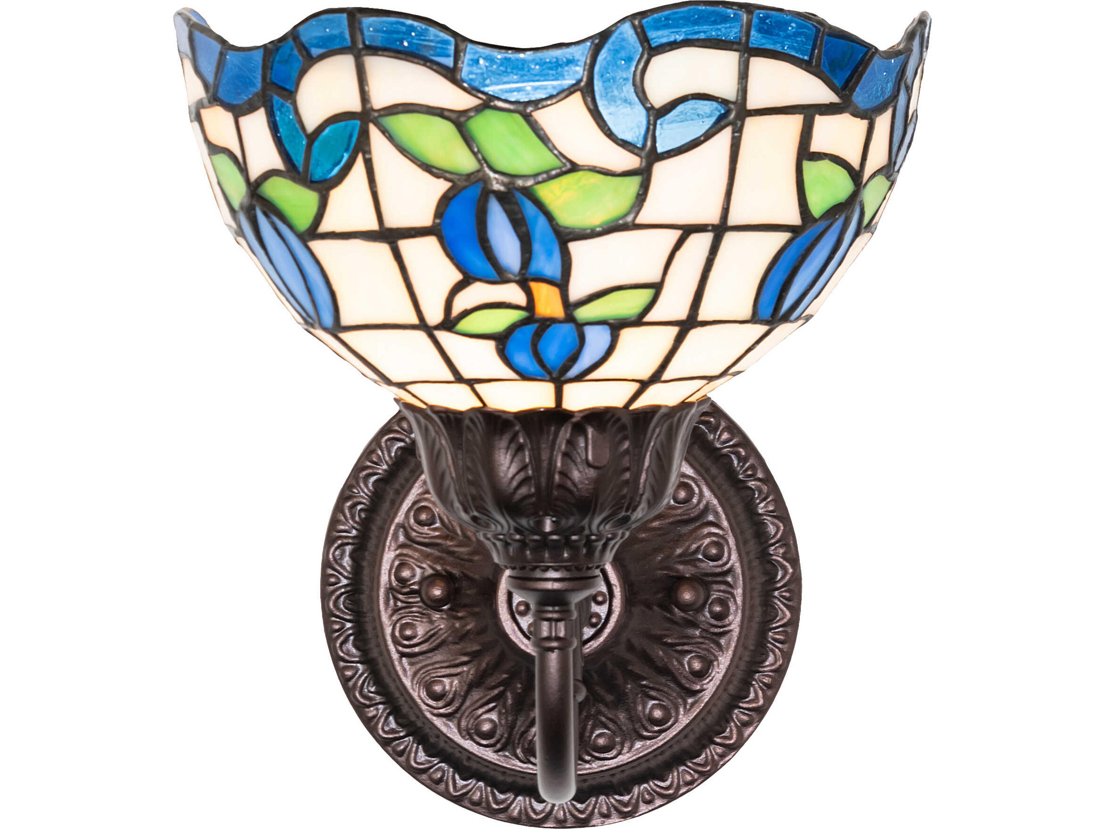 Meyda Roseborder 1-Light Bronze Traditional Wall Sconce