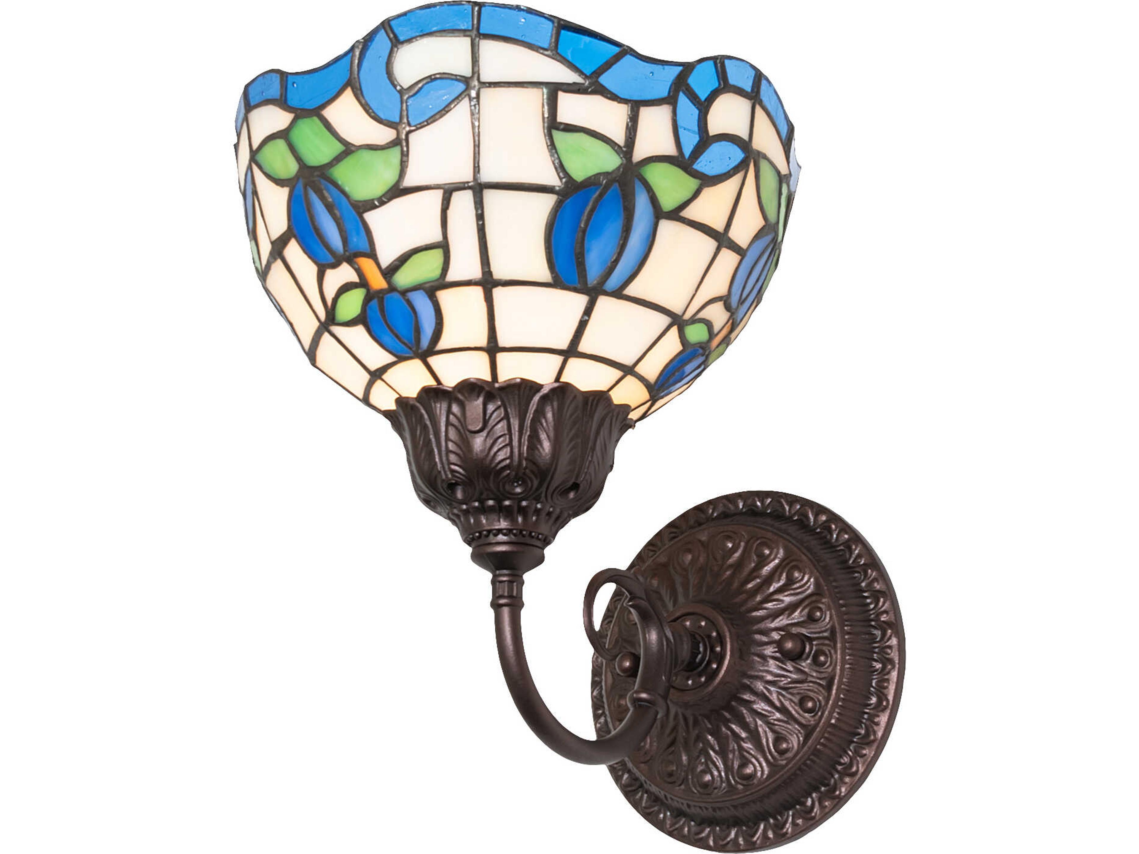 Meyda Roseborder 1-Light Bronze Traditional Wall Sconce