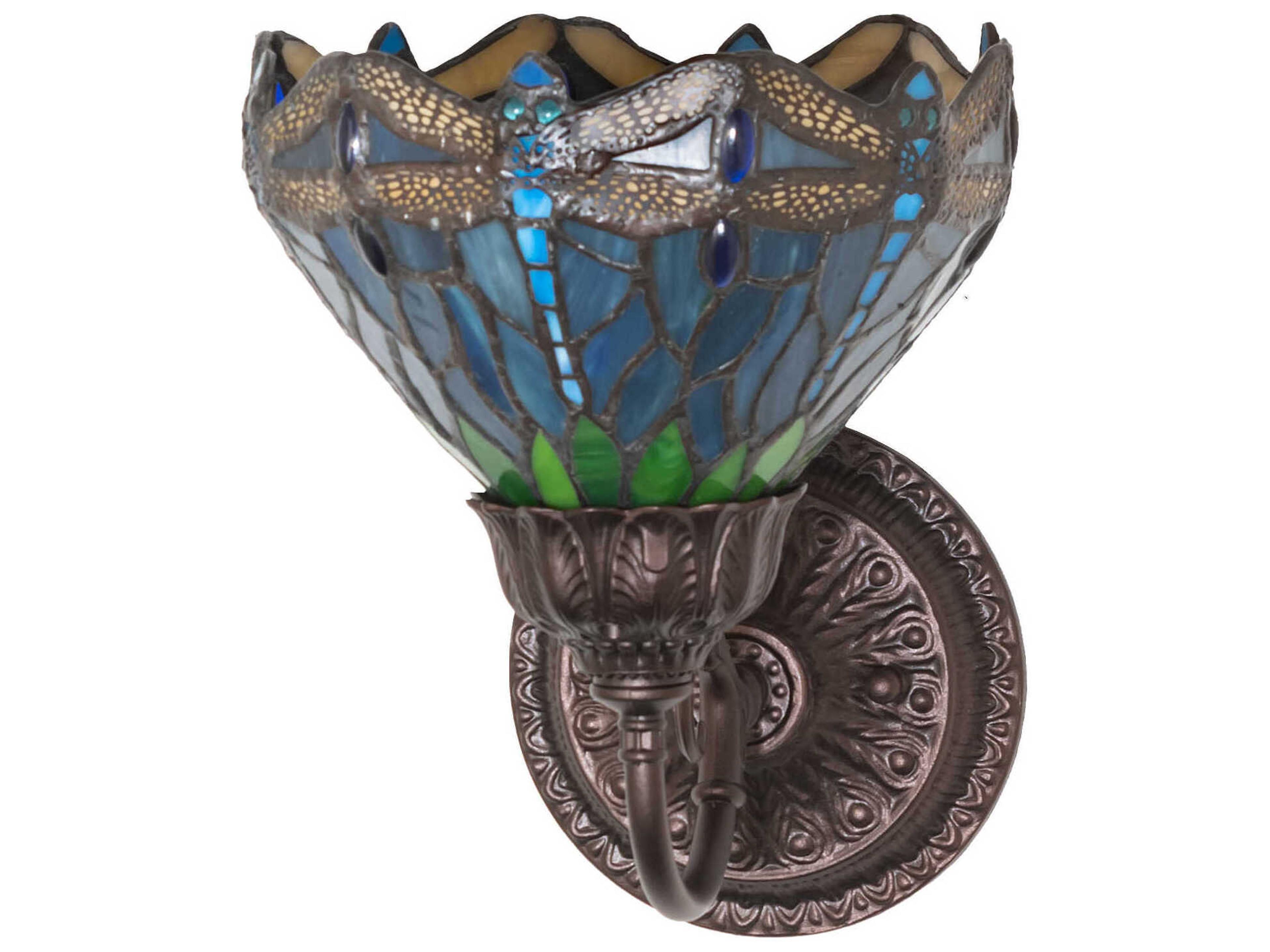 Meyda Tiffany Dragonfly 1-Light Mahogany Bronze Traditional Wall Sconce