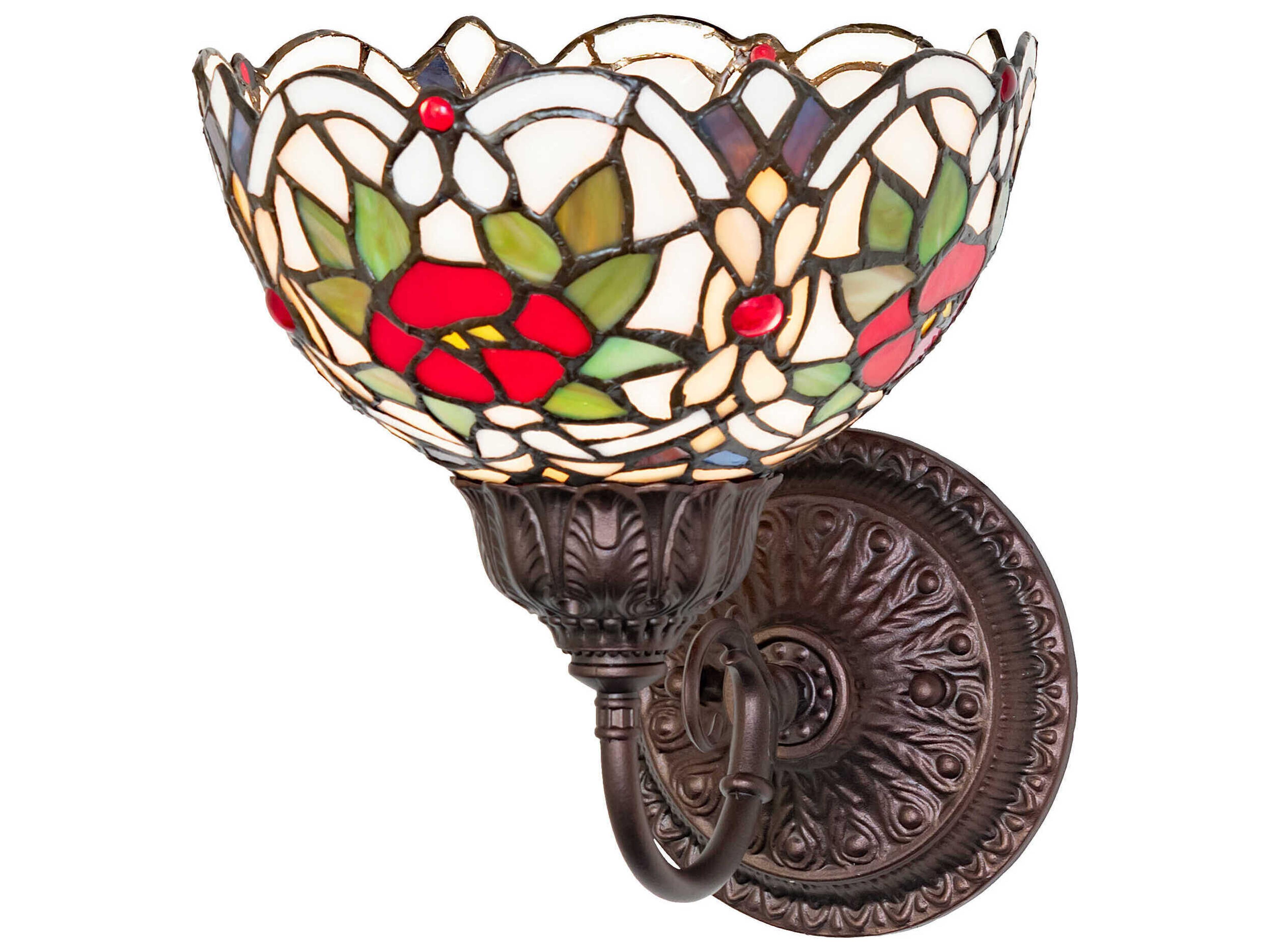 Renaissance Rose 1-Light Bronze Traditional Wall Sconce