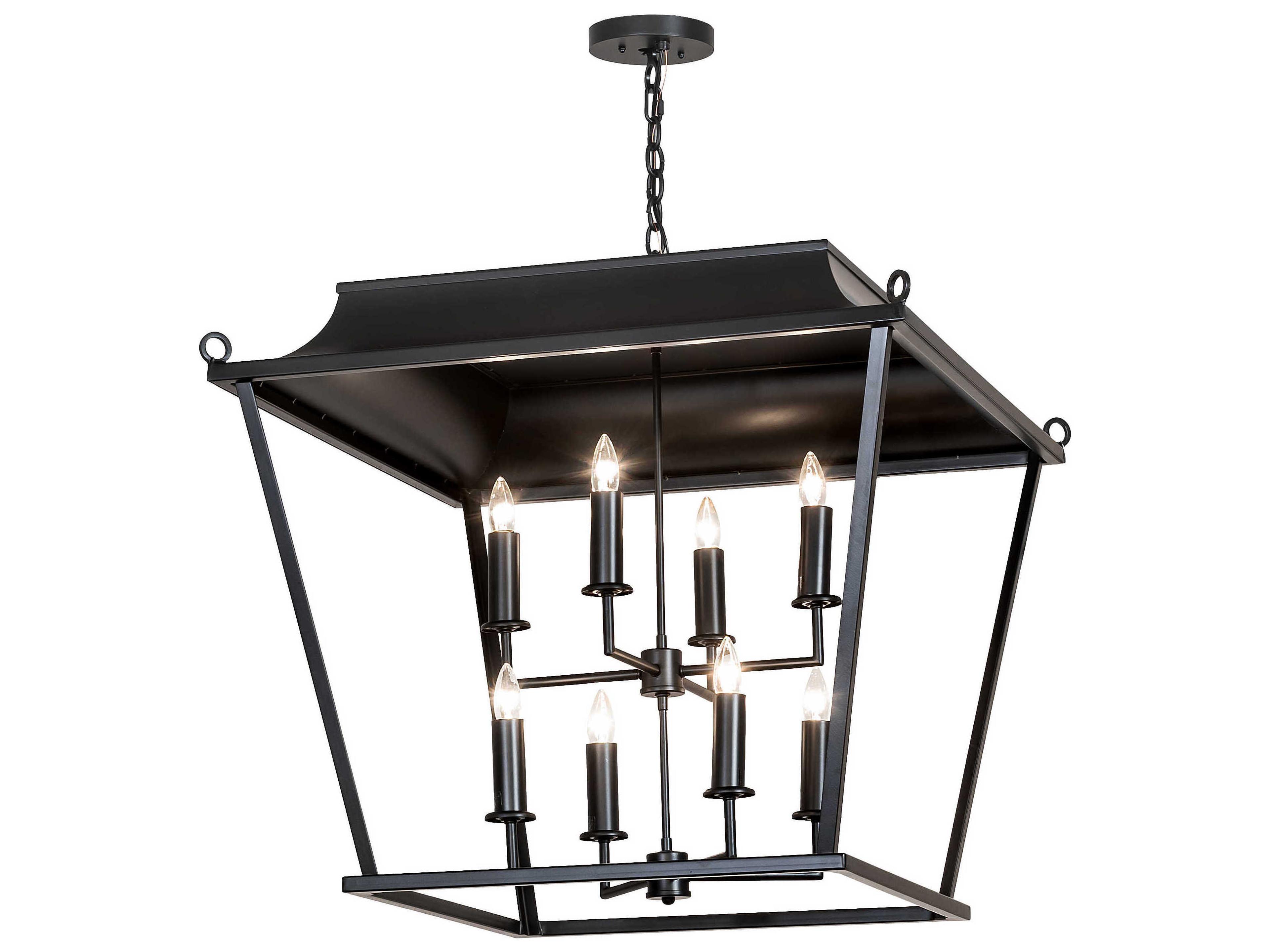 Bastille 8-Light Solar Black Chandelier