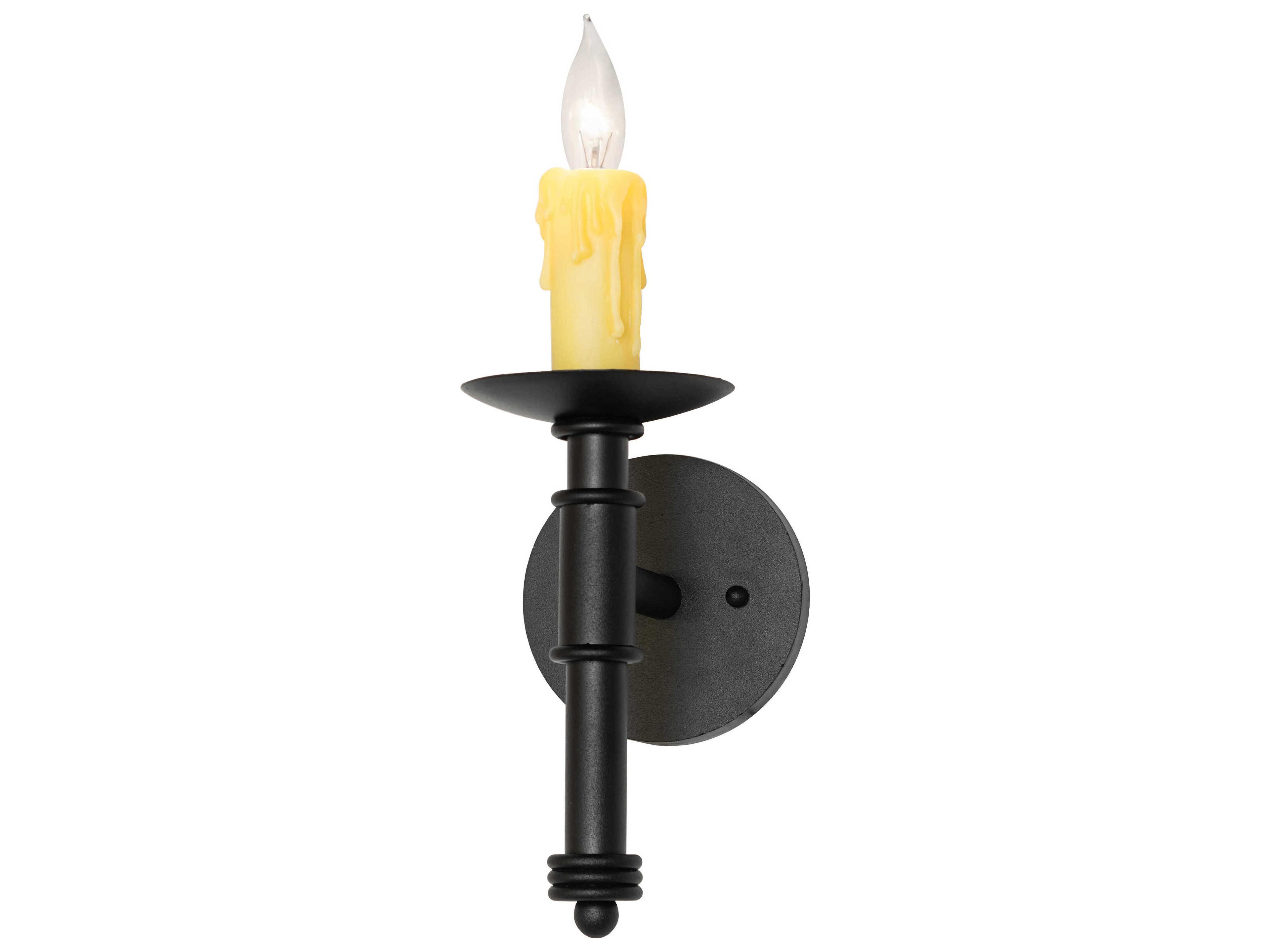 Amada 1-Light Textured Black Traditional Wall Sconce