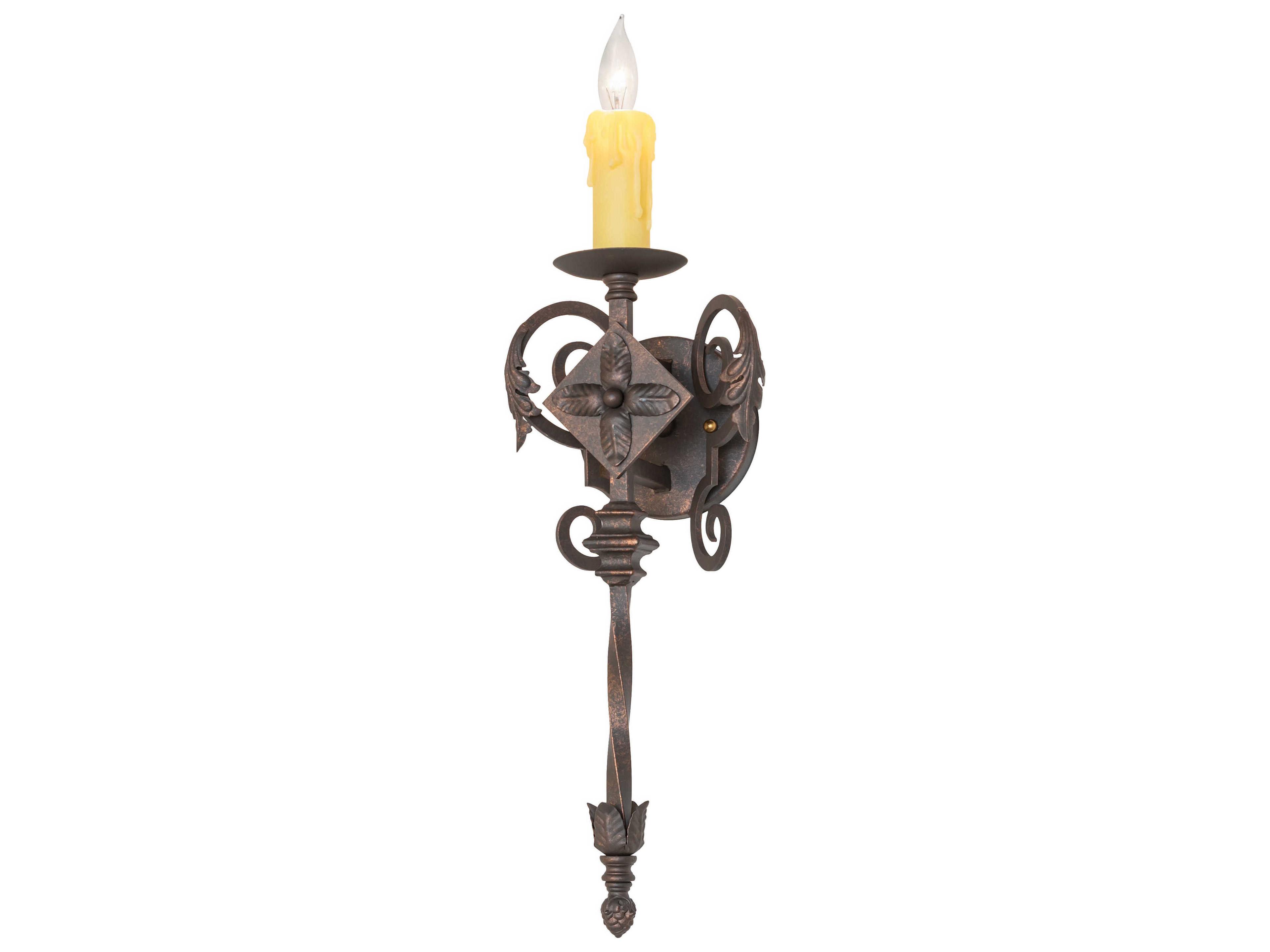 Catherine 1-Light Gilded Tobacco Brown Traditional Wall Sconce