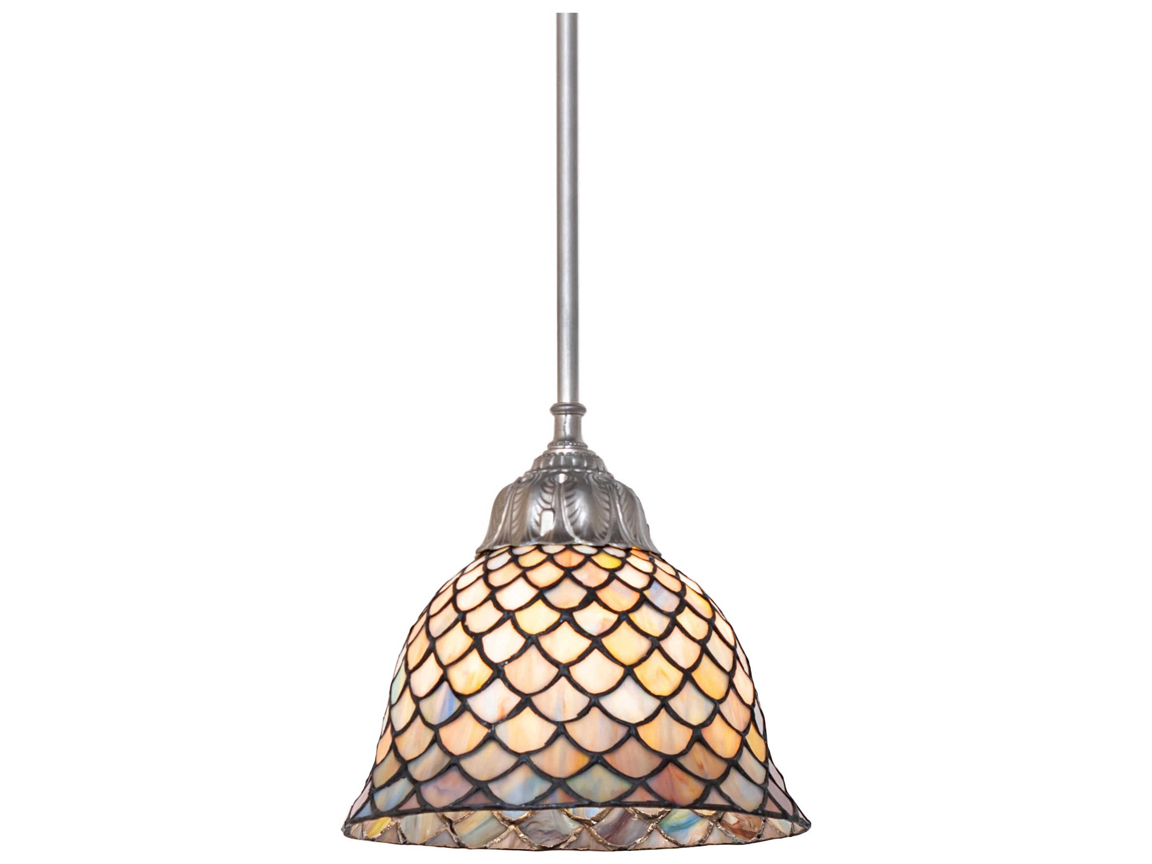 Tiffany Fishscale 1-Light Gray Traditional Bell Mini Pendant