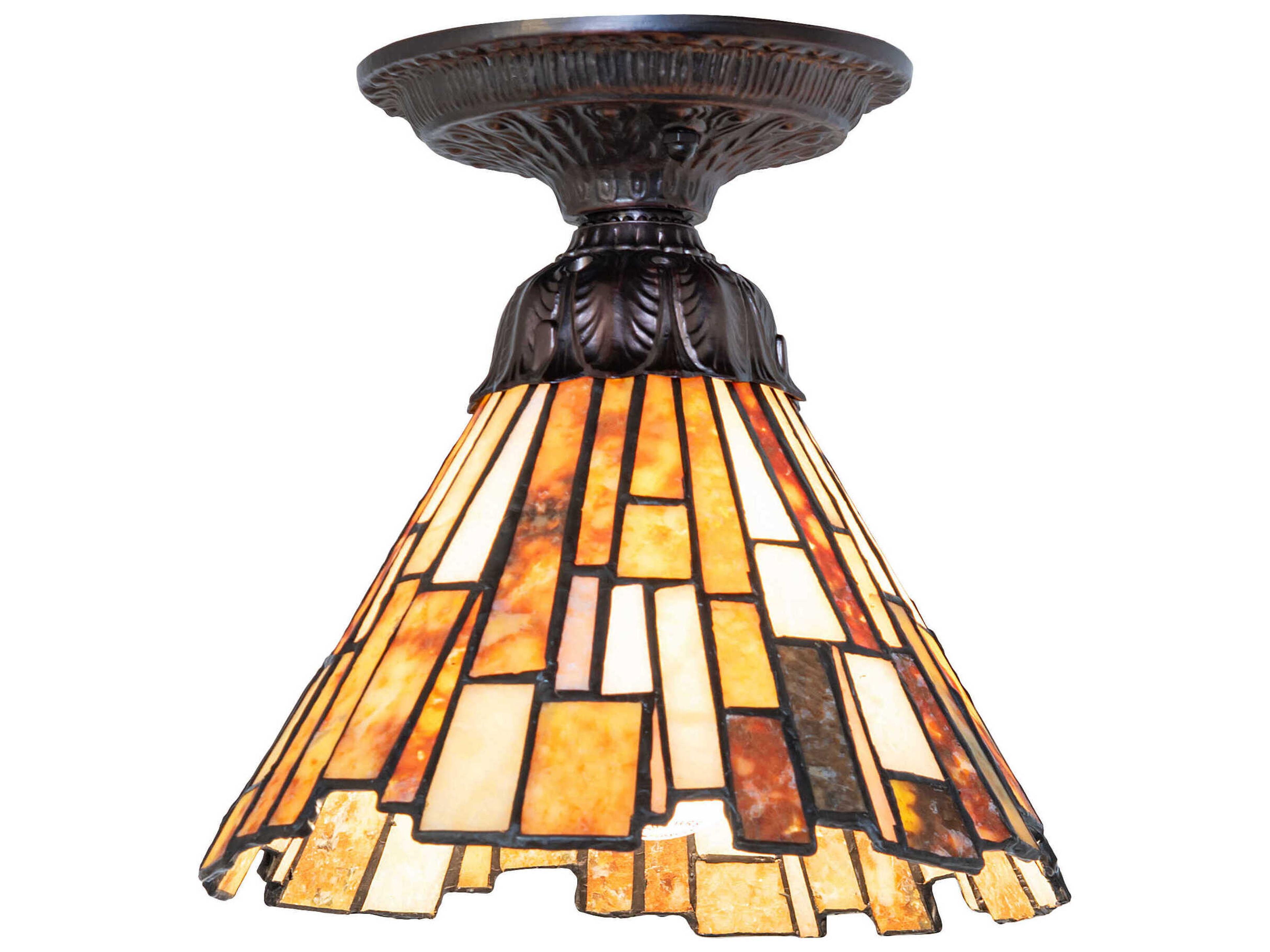 Delta 1-Light Mahogany Bronze Traditional Flush Mount