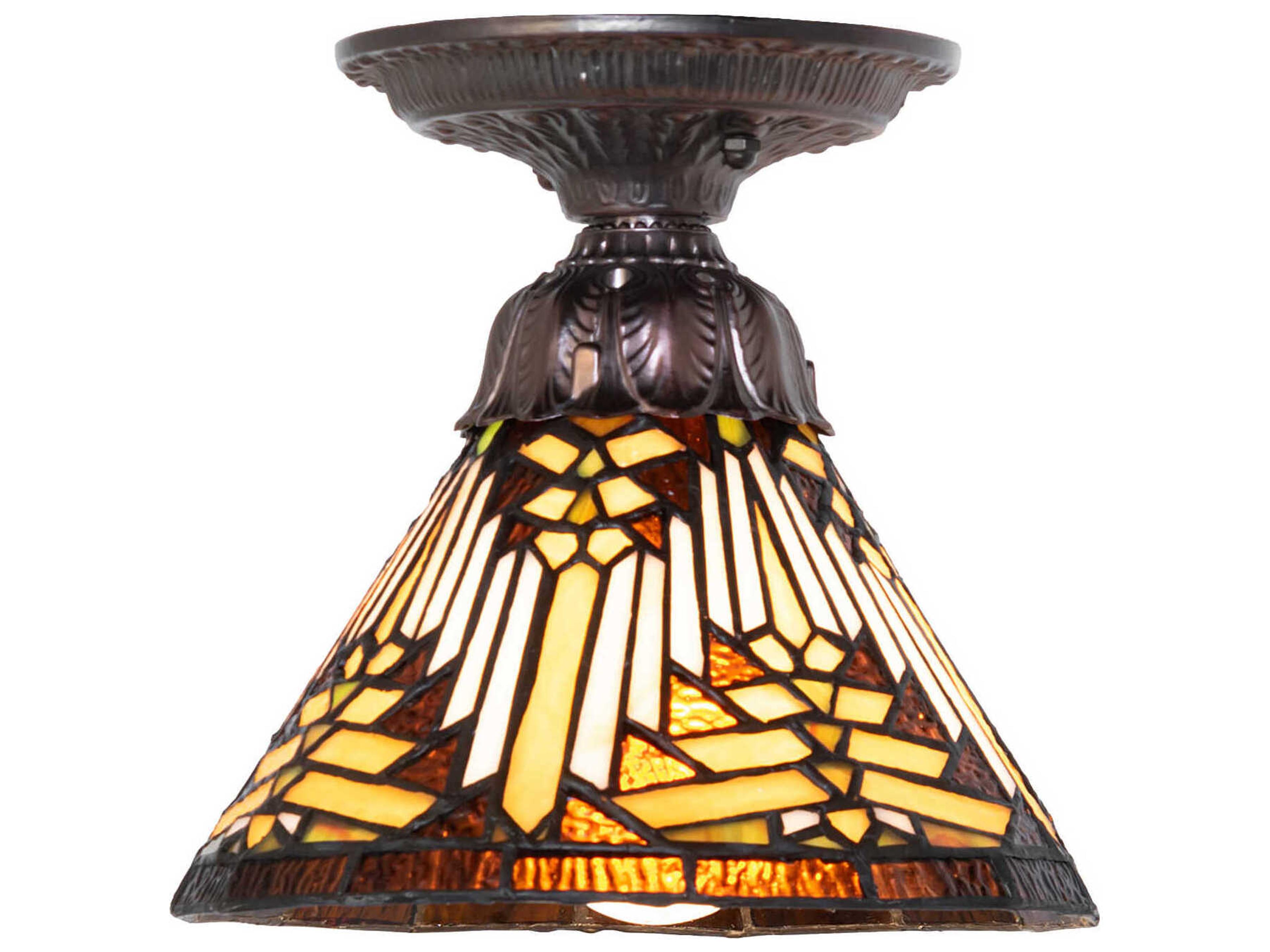 Nuevo 1-Light Mahogany Bronze Traditional Flush Mount