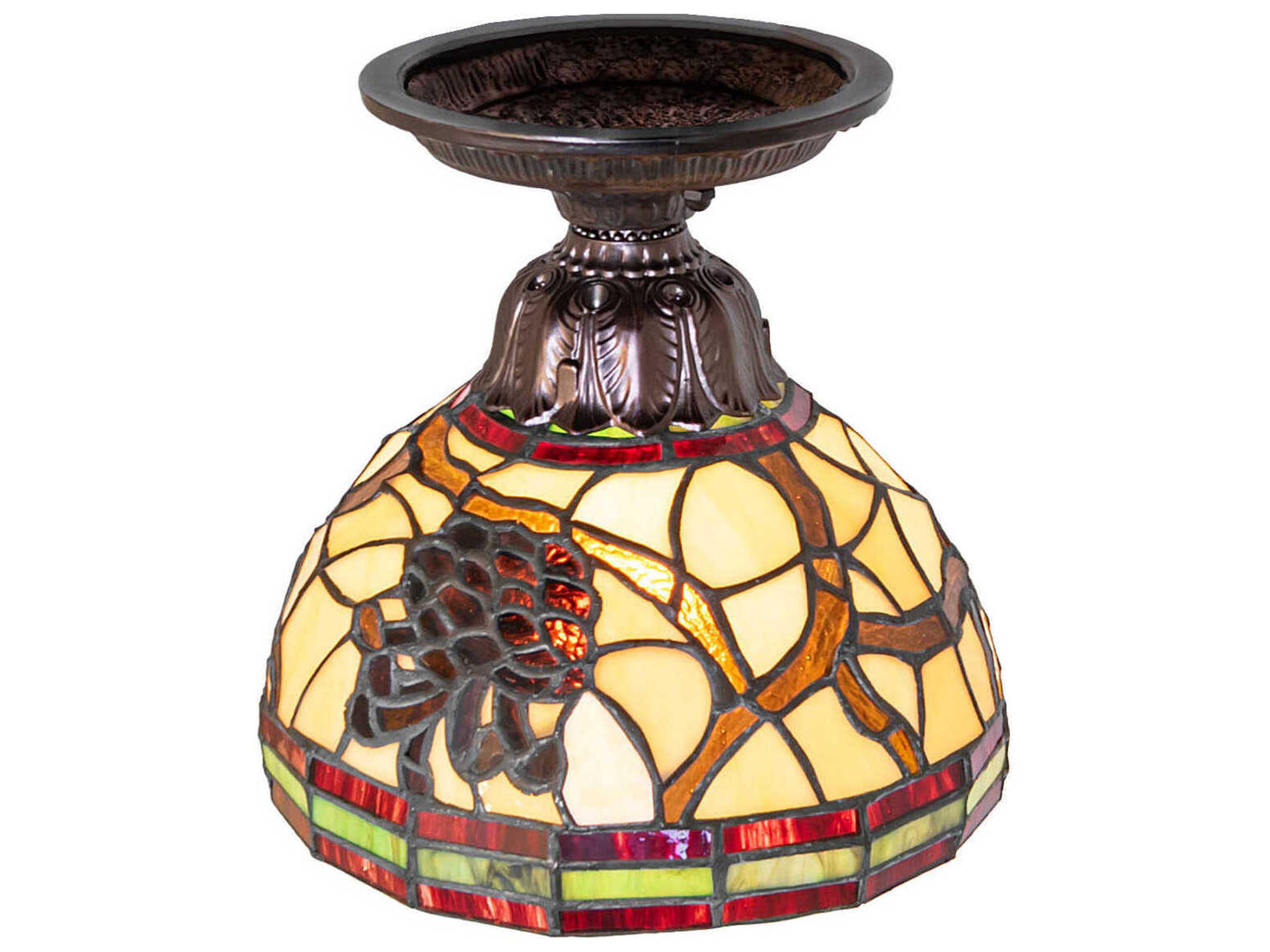 Meyda Pinecone 1-Light Mahogany Bronze Traditional Dome Flush Mount