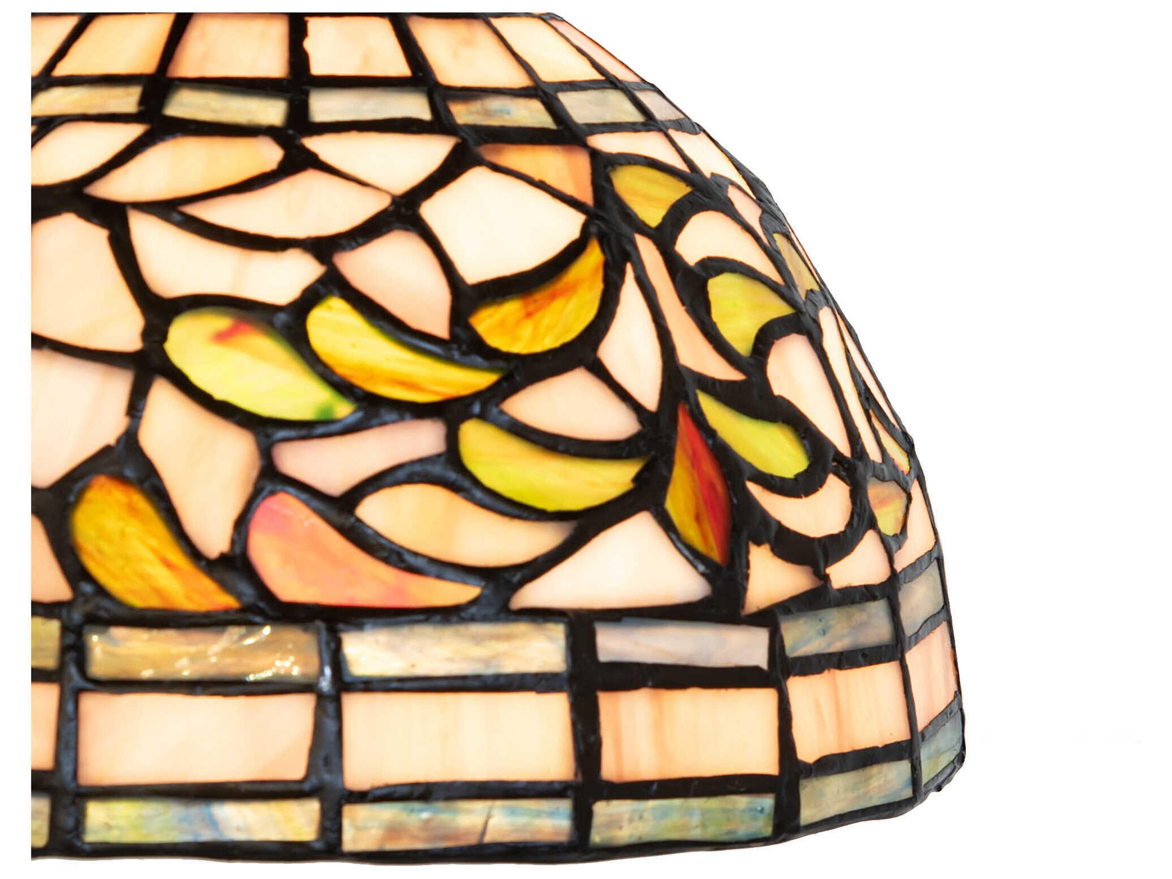 Meyda Tiffany Turning Leaf 1-Light Mahogany Bronze Traditional Dome Flush Mount