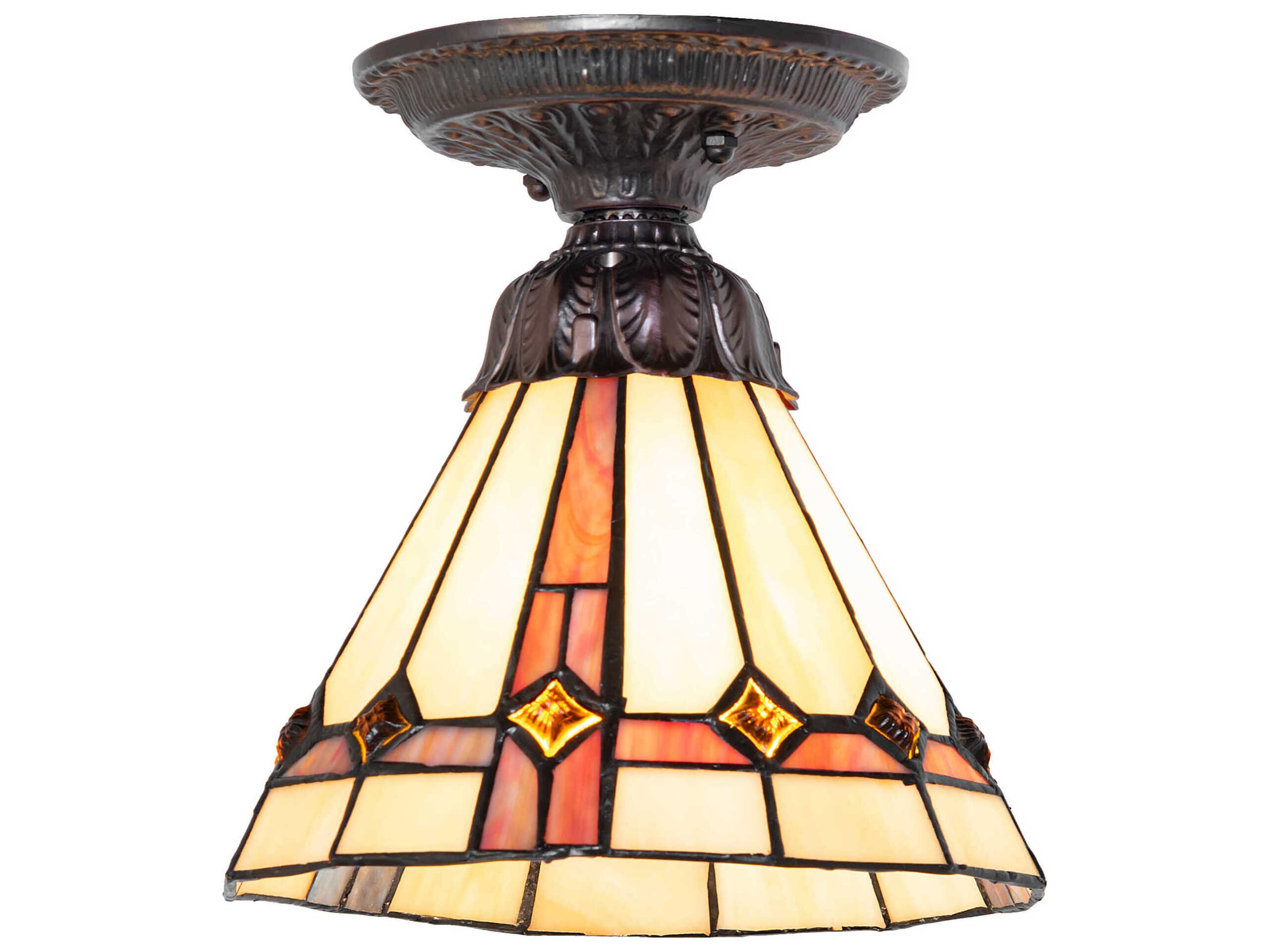 Belvidere 1-Light Mahogany Bronze Traditional Flush Mount