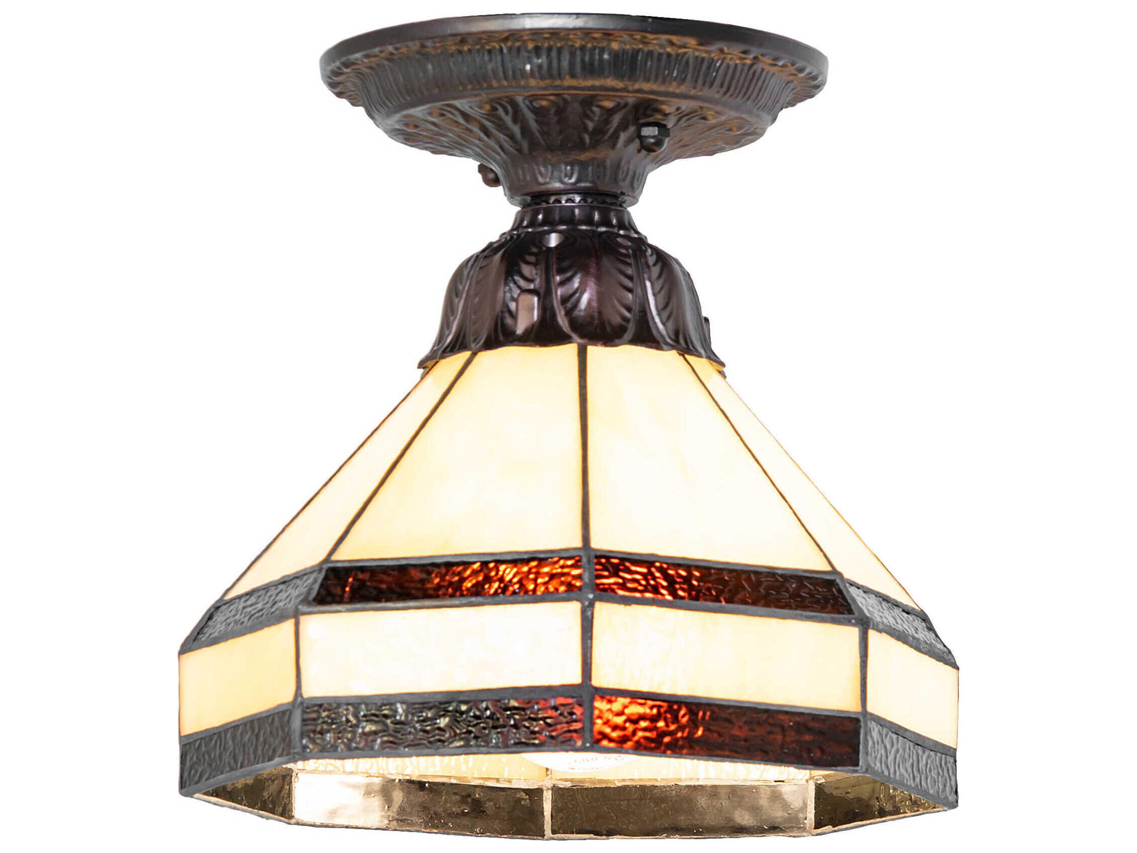 Topridge 1-Light Bronze Traditional Flush Mount