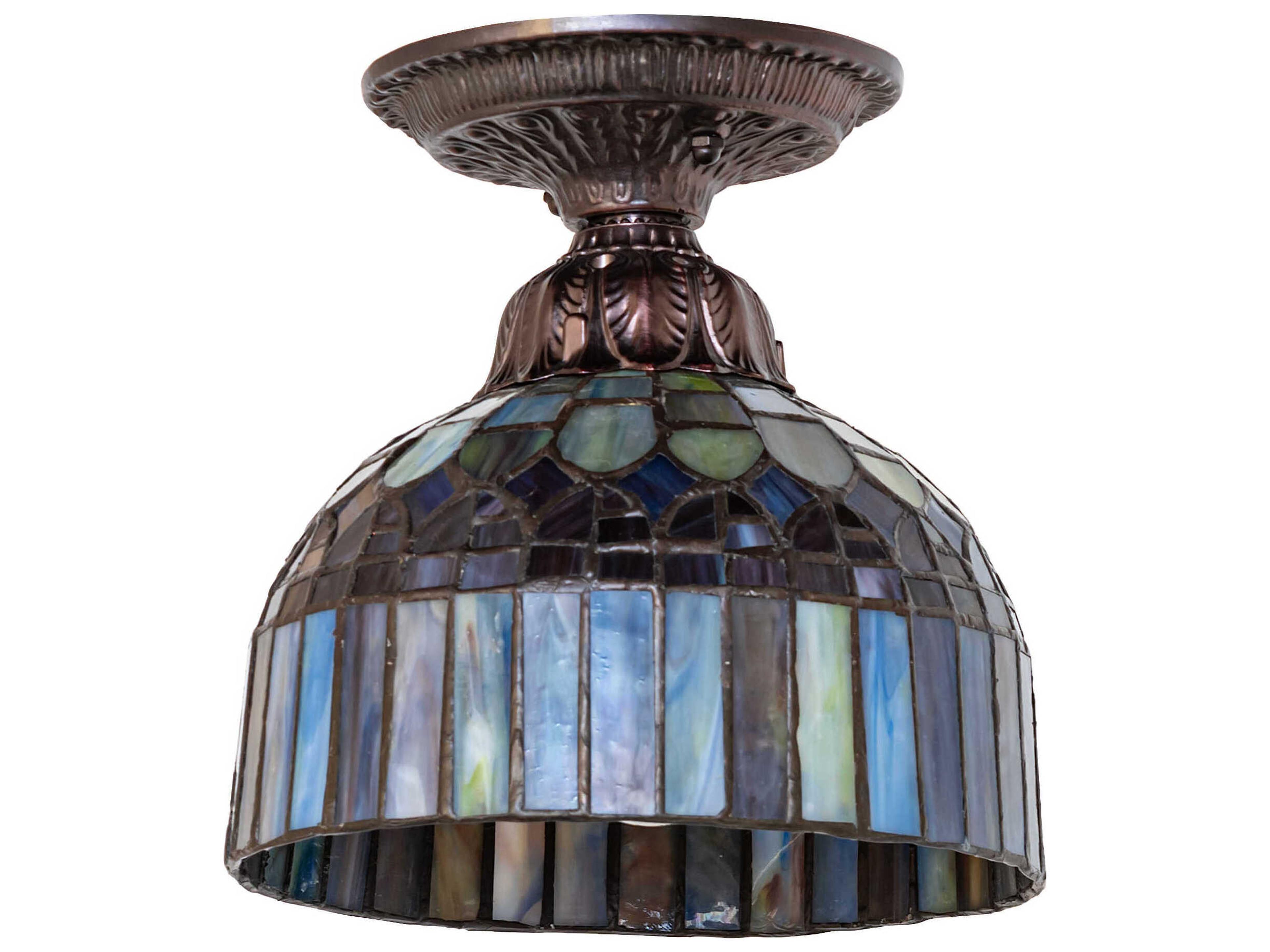 Meyda Tiffany Candice 1-Light Mahogany Bronze Traditional Dome Flush Mount