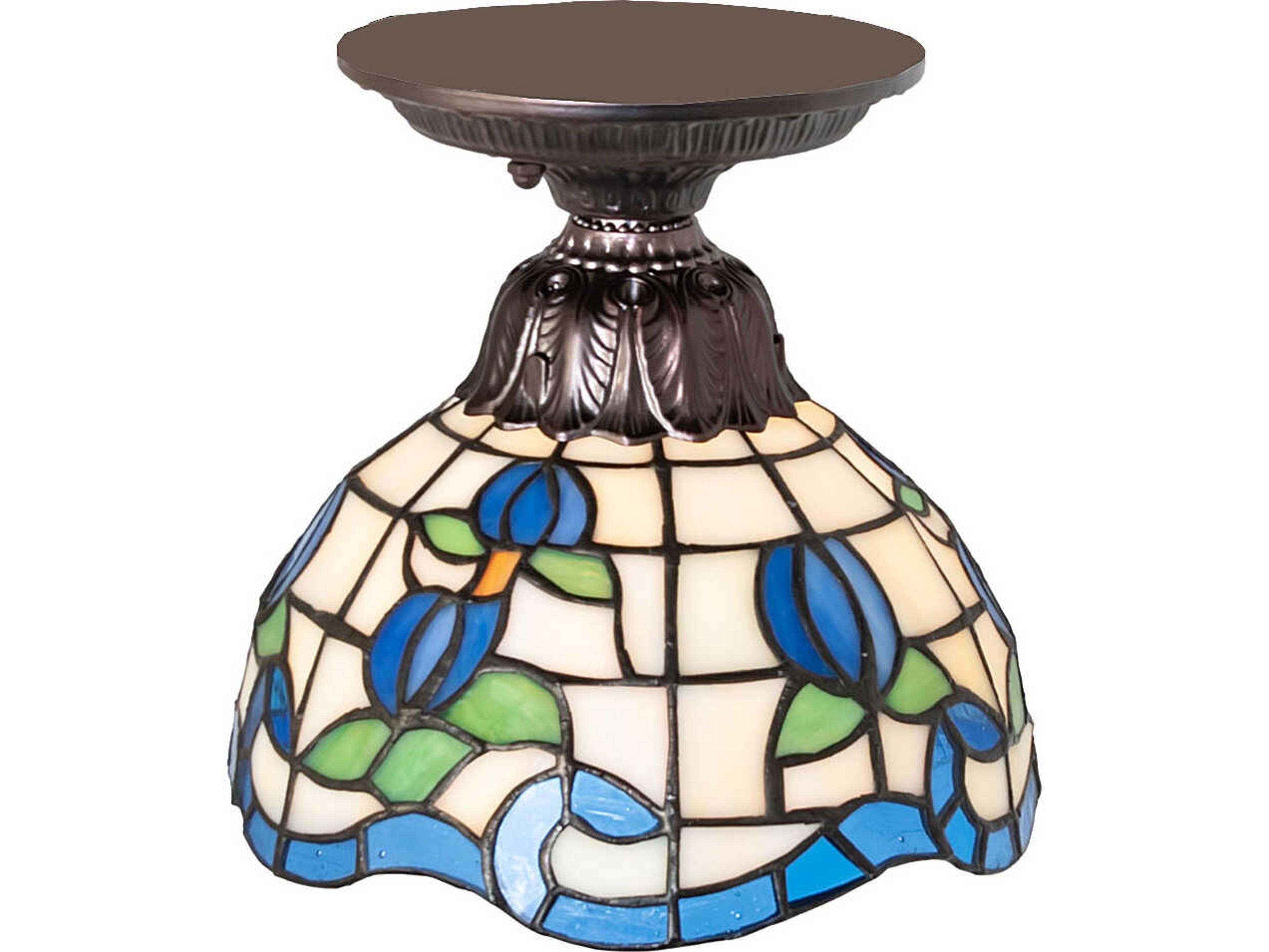 Meyda Roseborder 1-Light Bronze Traditional Flush Mount