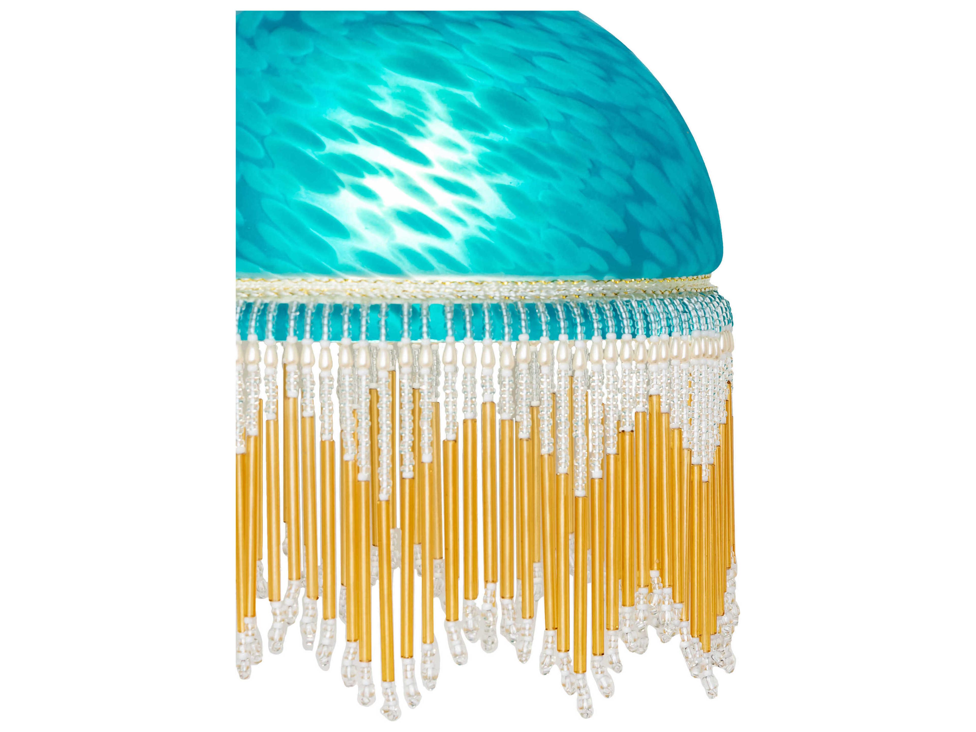 Meyda Roussillon 1-Light Mahogany Bronze Blue Traditional Dome Flush Mount