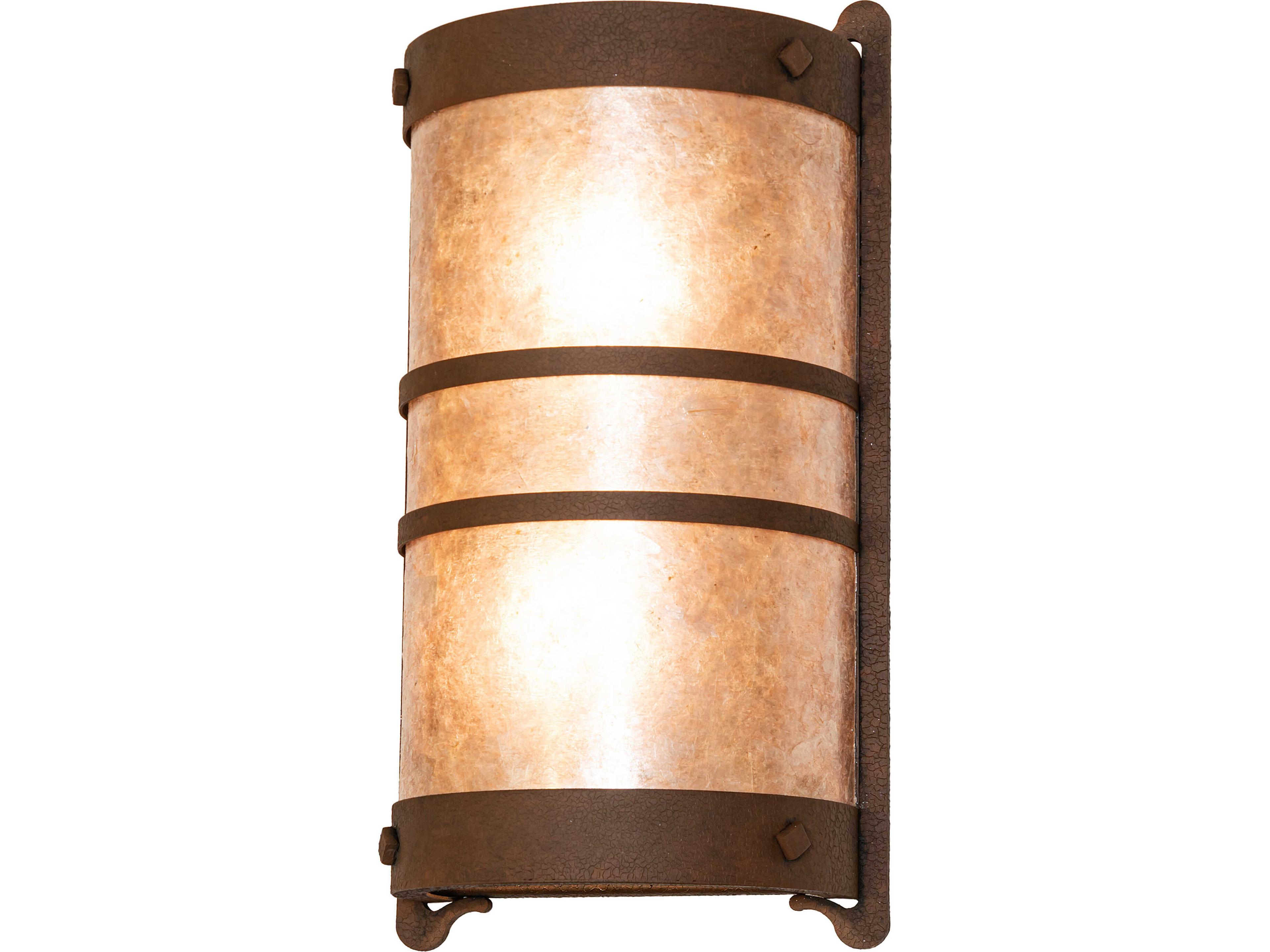 Durbano 2-Light Silver Mica Brown Traditional Wall Sconce
