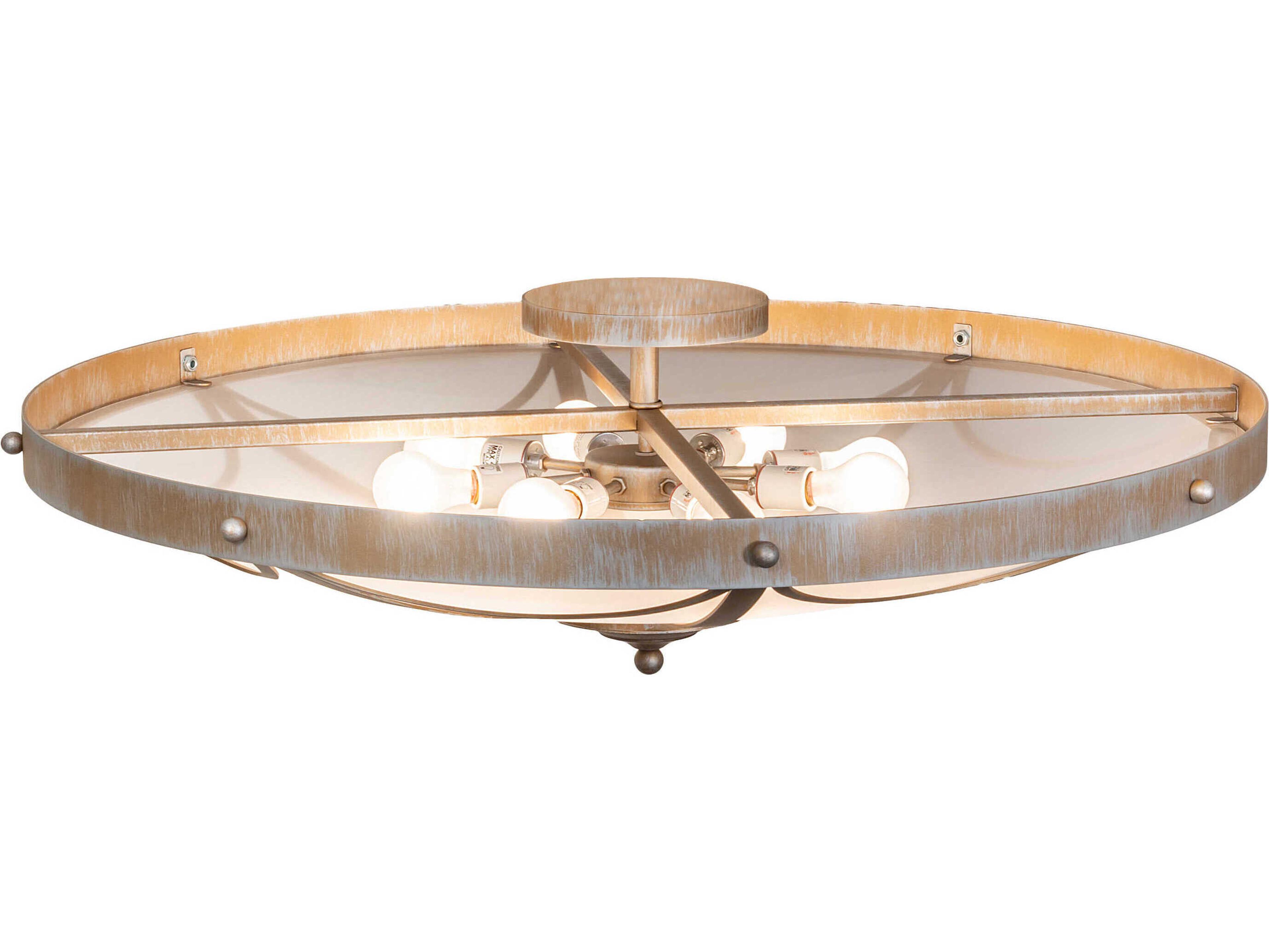 Meyda Carousel 8-Light Antique Silver Semi Flush Mount