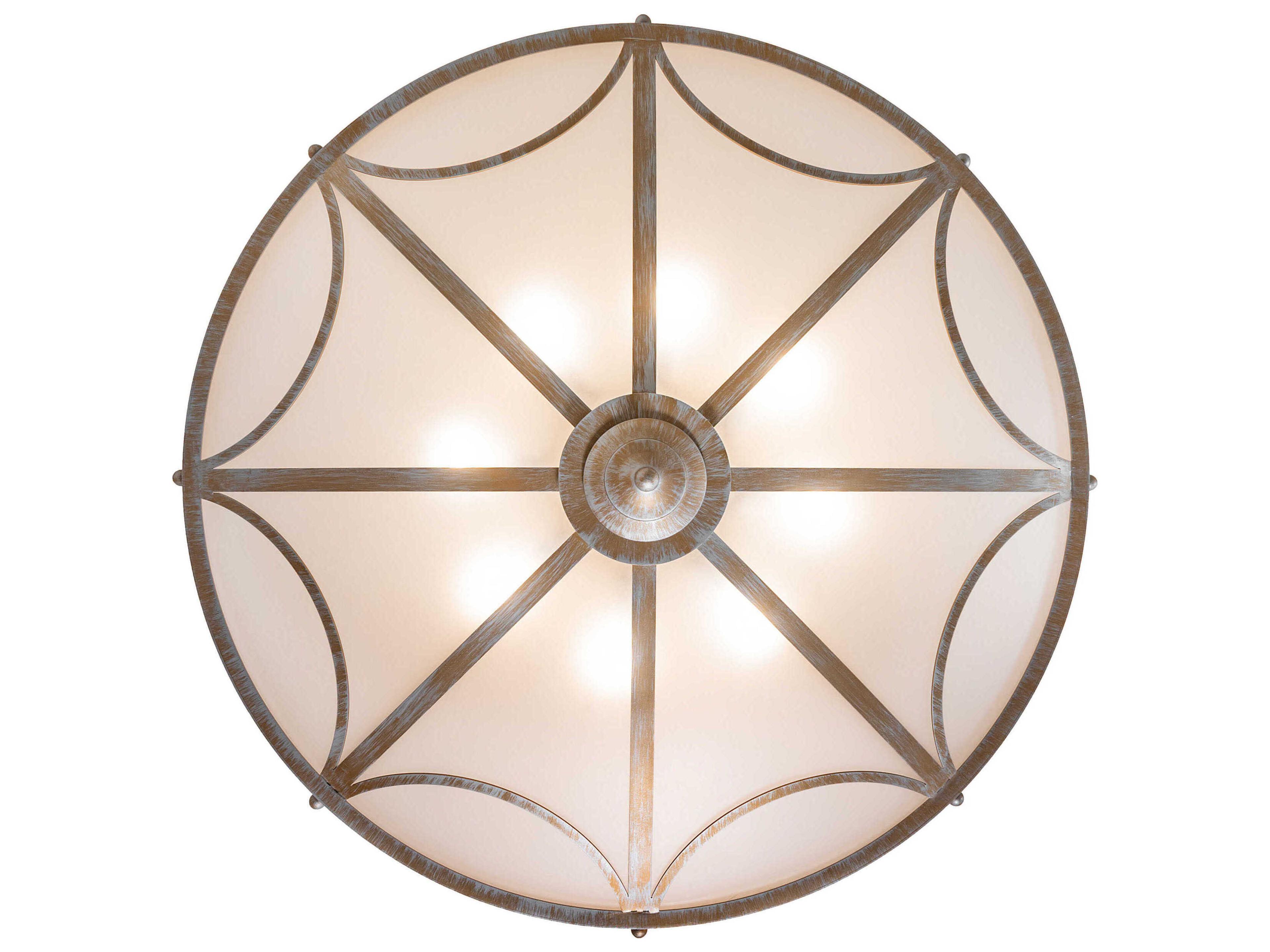 Meyda Carousel 8-Light Antique Silver Semi Flush Mount